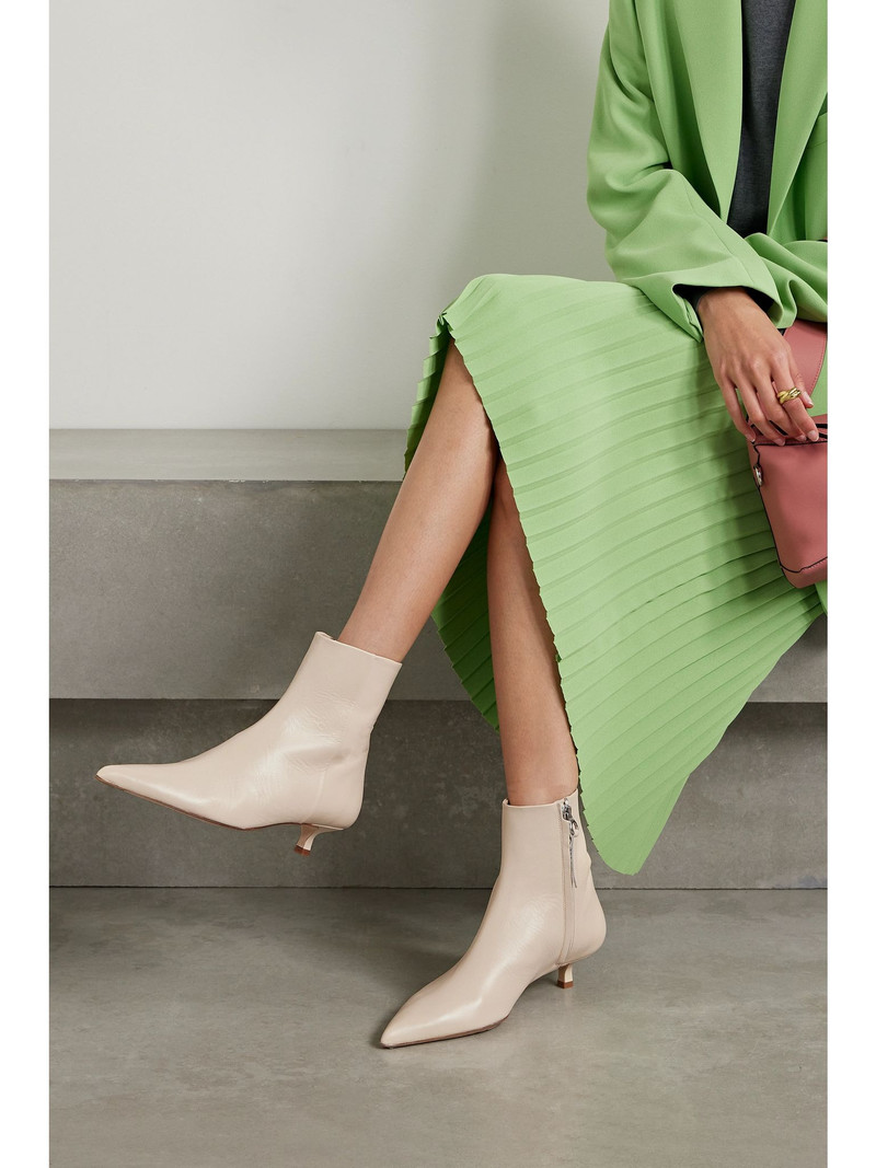 Aeyde Sofie leather ankle boots Cream outlook