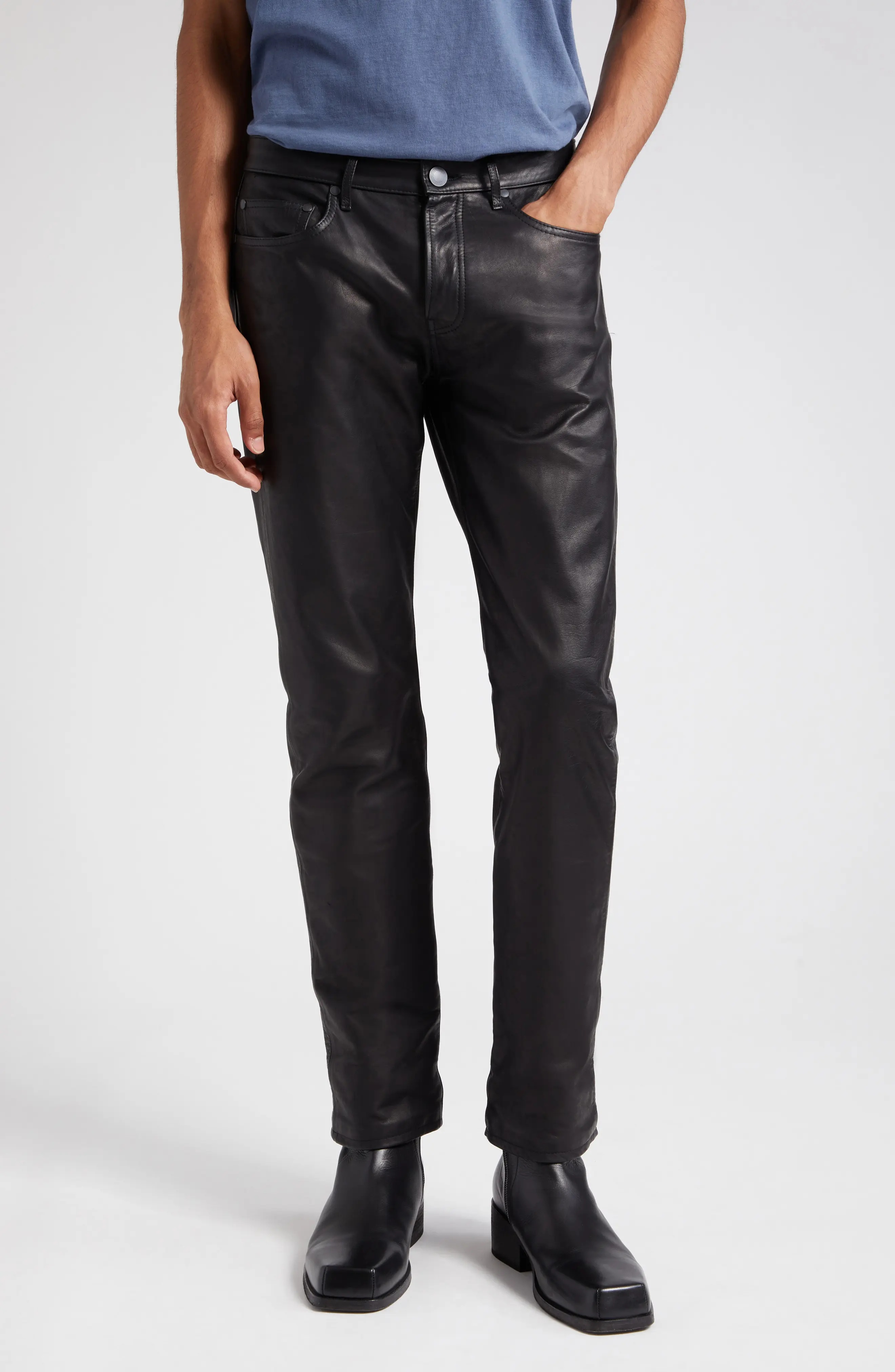 The Daze Straight Leg Leather Pants - 1