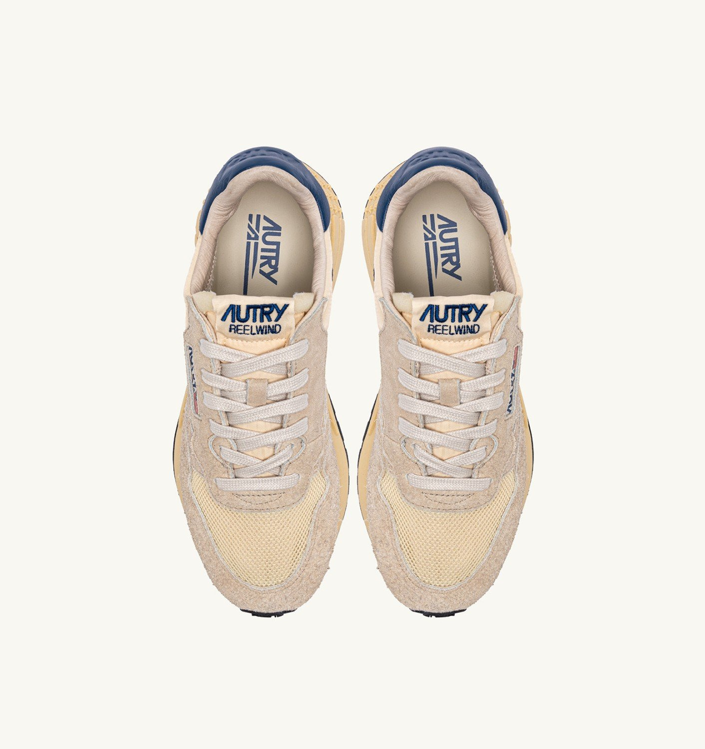 REELWIND LOW SNEAKERS IN NYLON SUEDE AND LEATHER COLOR ECRU AND ENSIGN BLUE - 5
