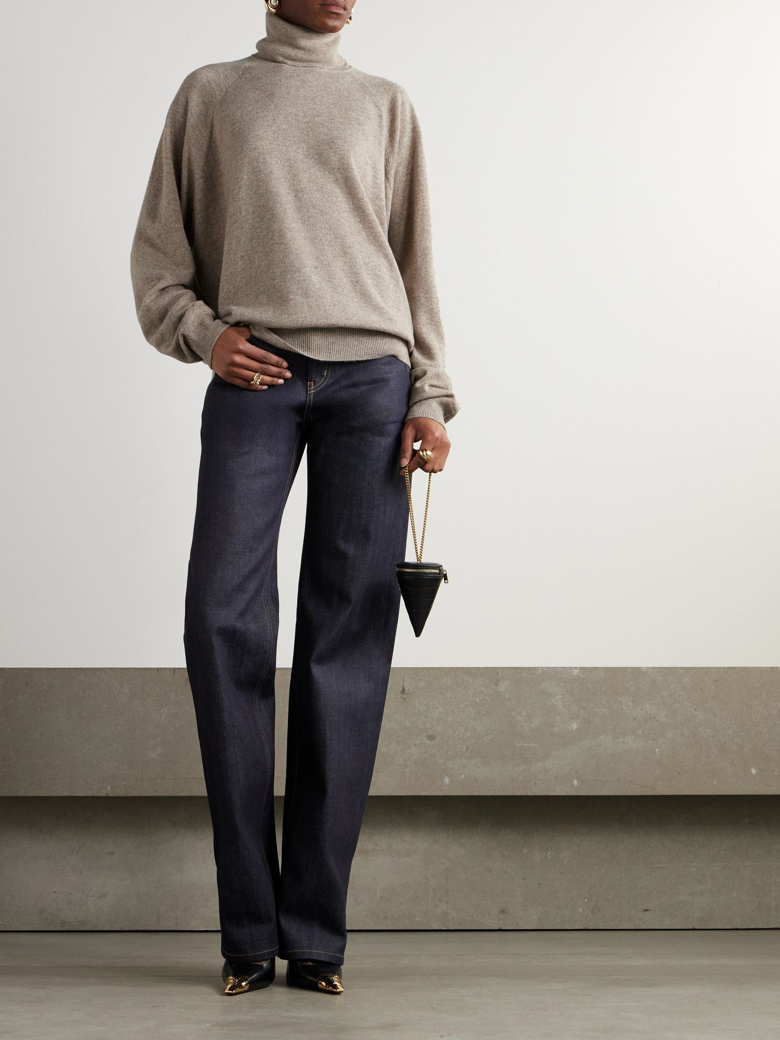 Cashmere turtleneck sweater Beige - 2