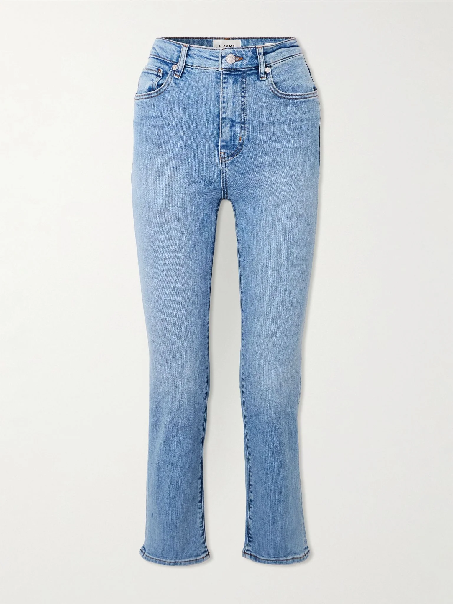 The Pencil cropped high-rise skinny jeans Light denim - 1