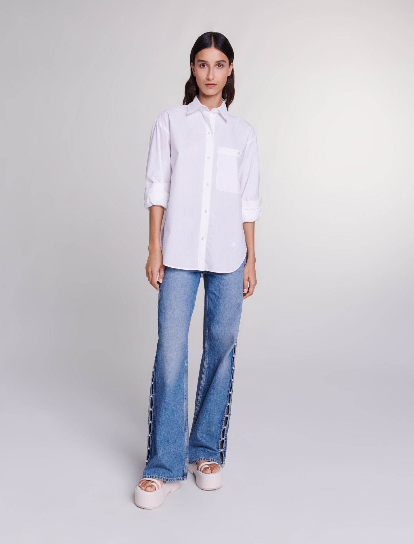 White cotton poplin shirt - 2