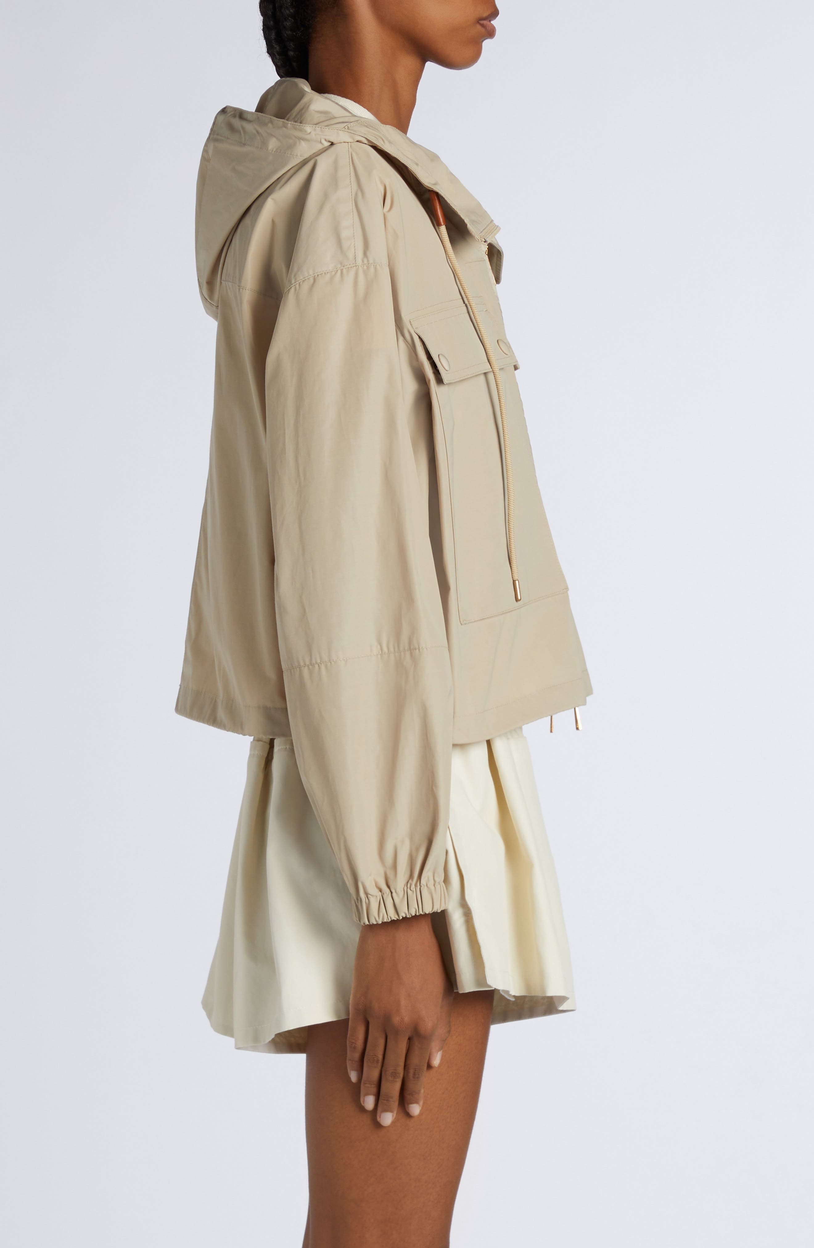 Moncler Sauvan Water Repellent Short Jacket in Beige at Nordstrom - 4