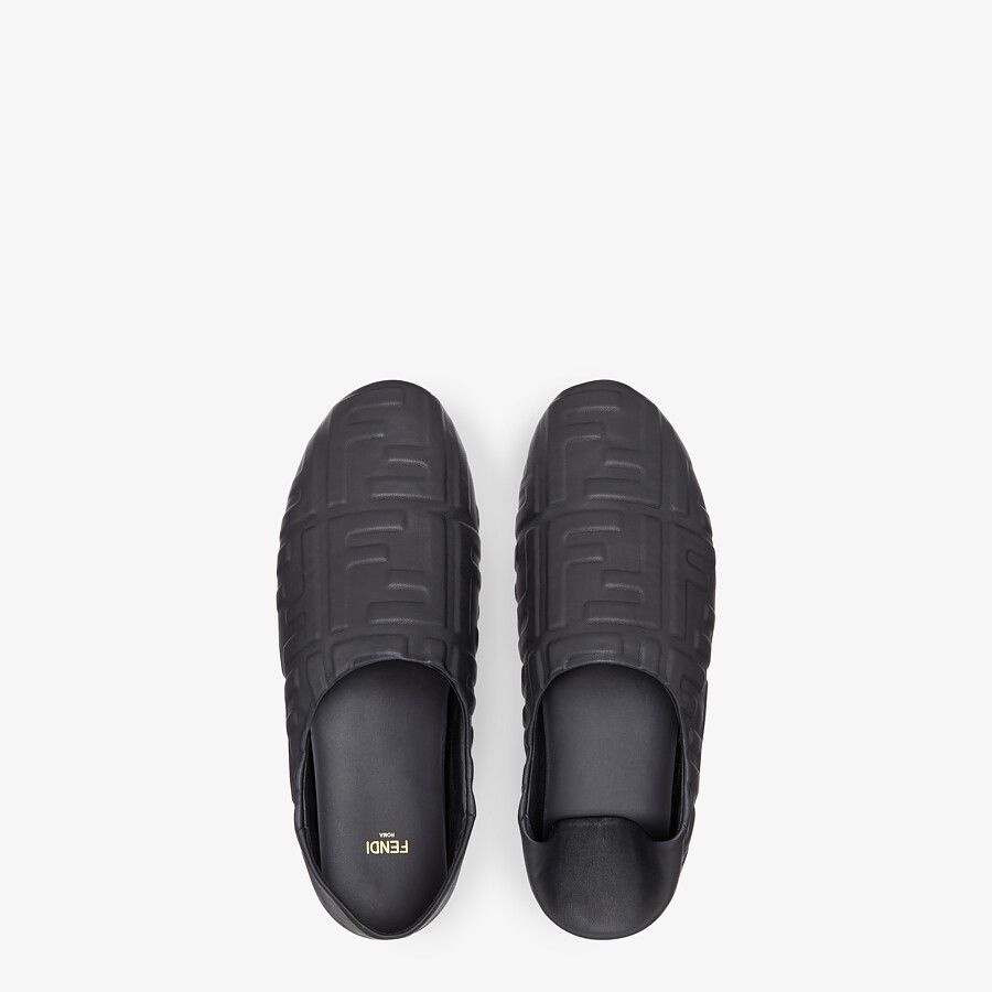 Black nappa leather slippers - 4