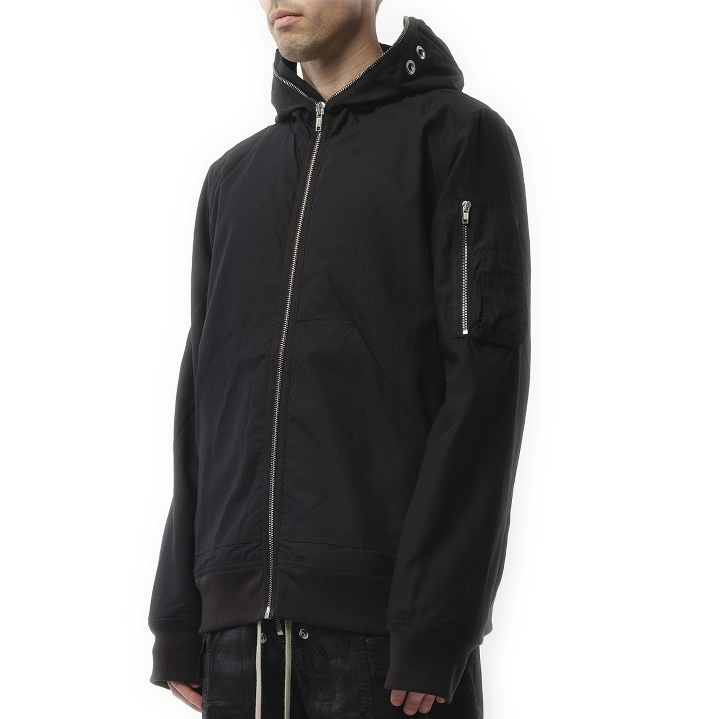Gimp Flight Bomber Jacket in Black - 5