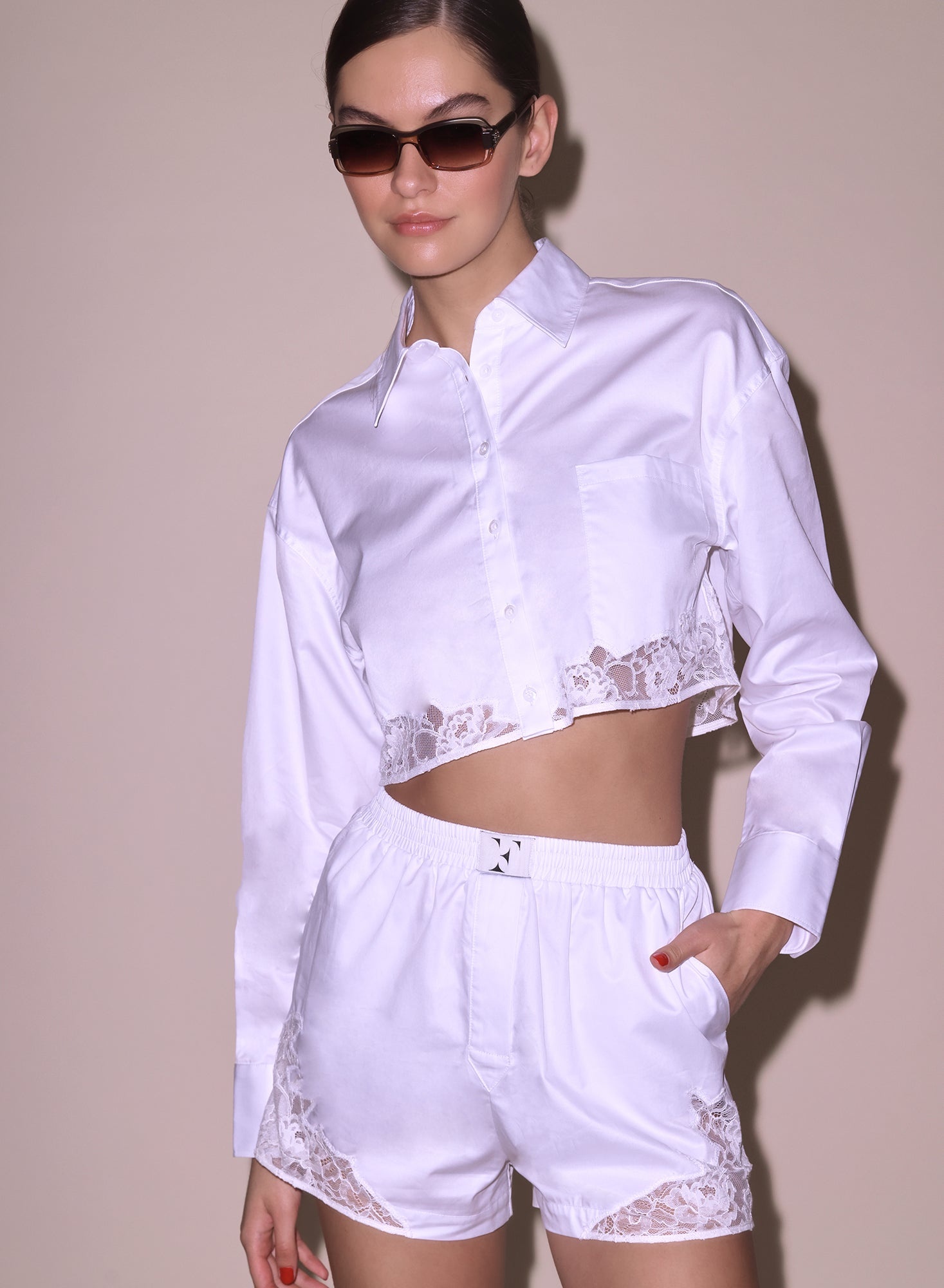 Poplin Cropped Button Down - 5