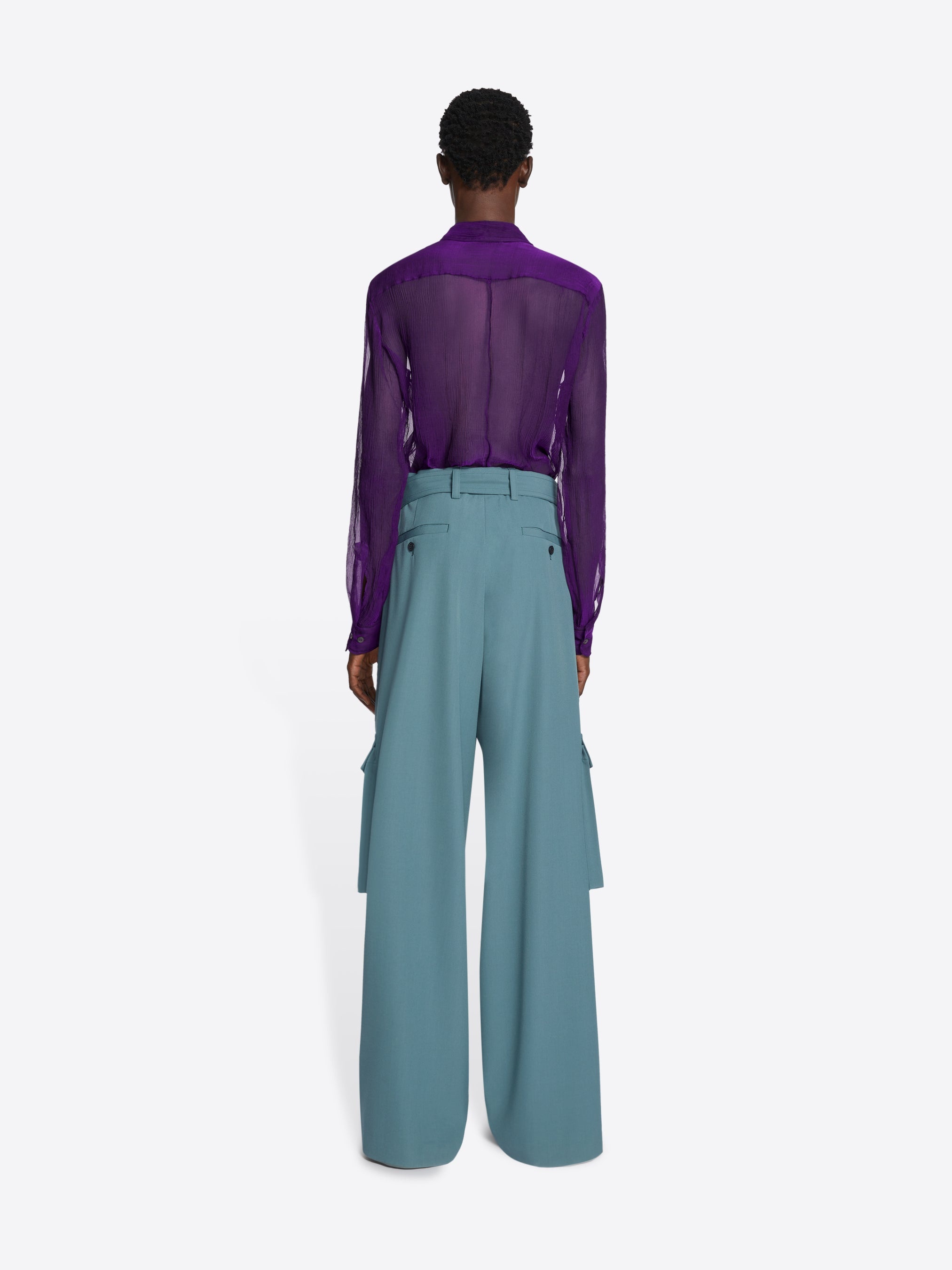WIDE BELTED PANTS - 4