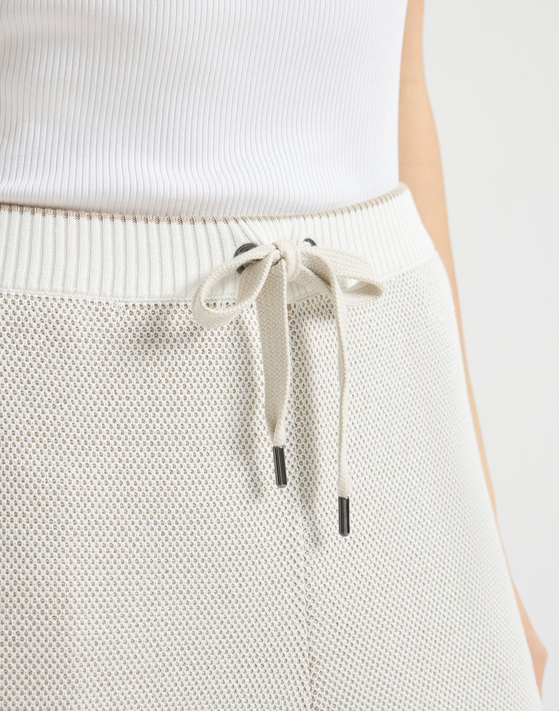 Cotton honeycomb stitch jacquard knit trousers 4