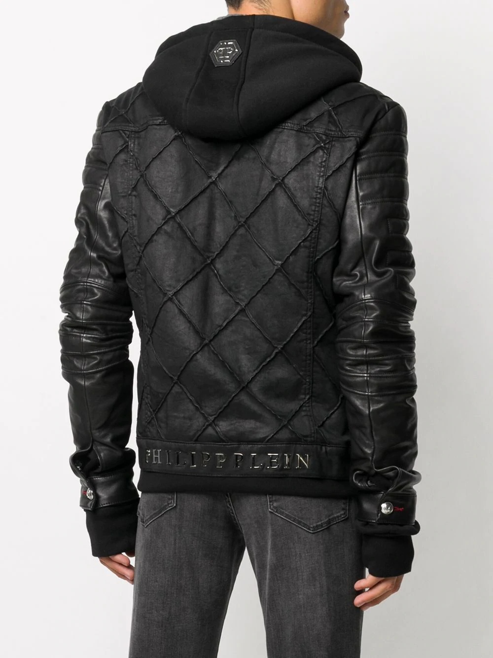 hooded biker jacket - 4