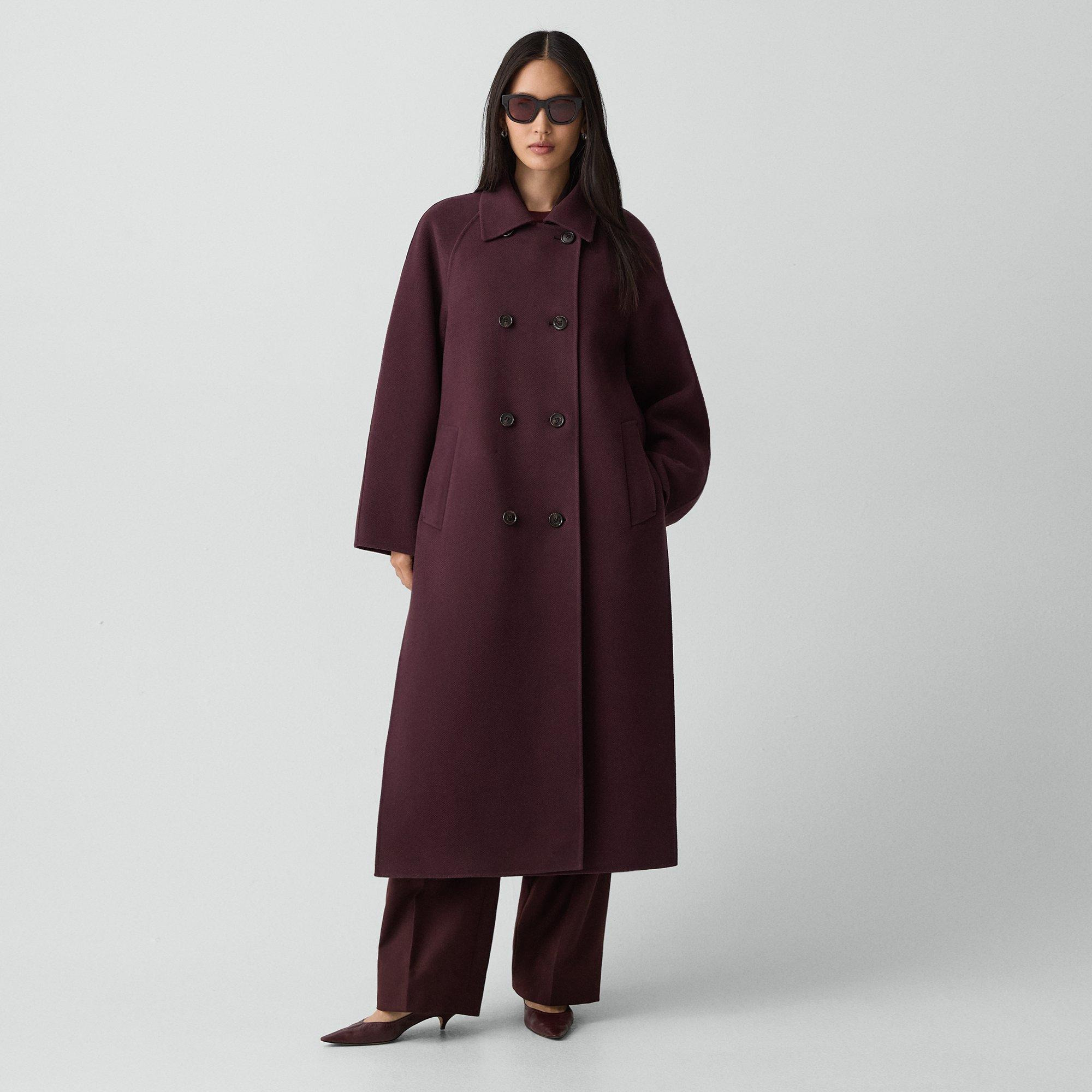 Long Double-Breasted Coat in Textured Wool-Cashmere - 2