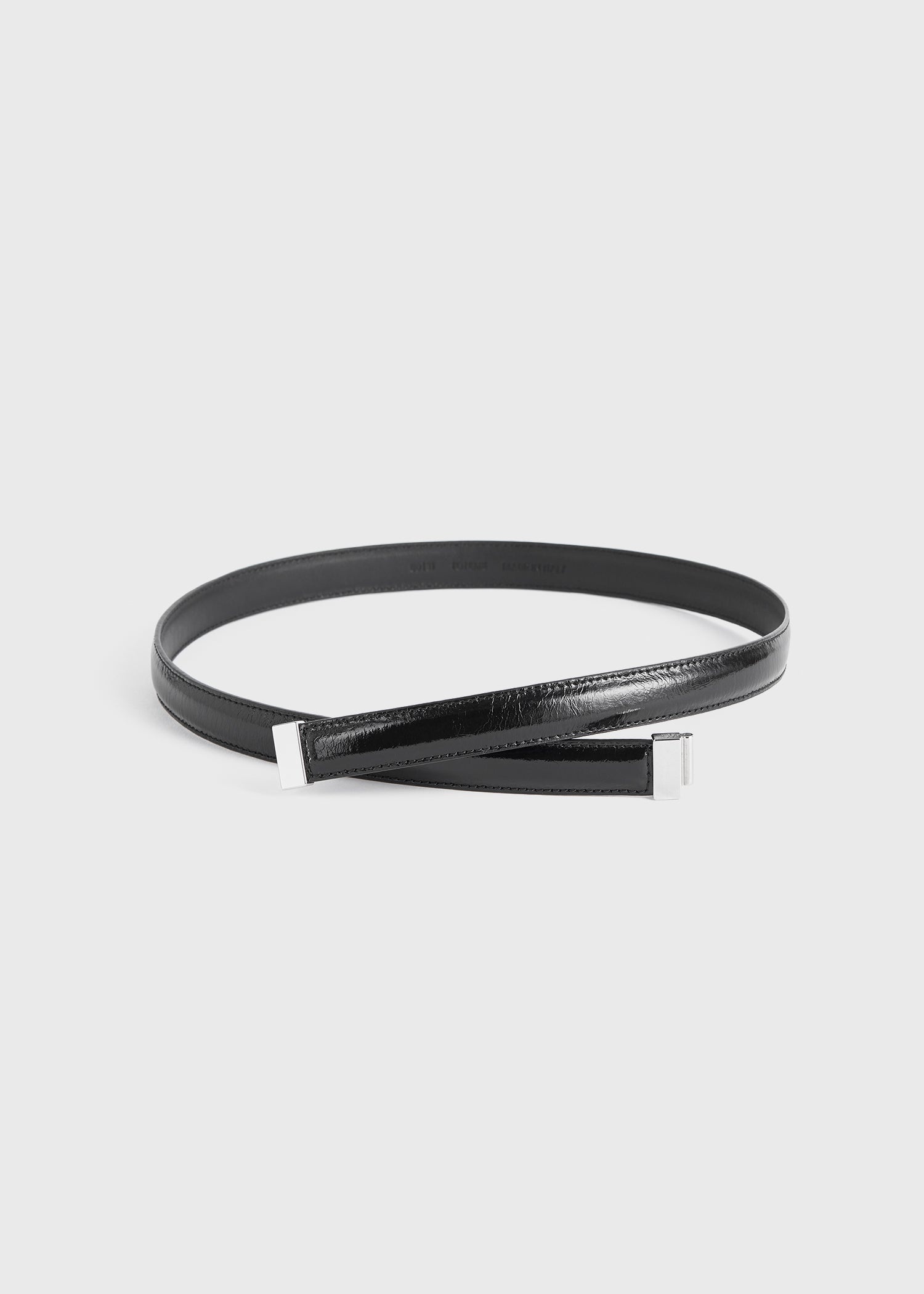 Slide clasp naplack-leather belt black - 5