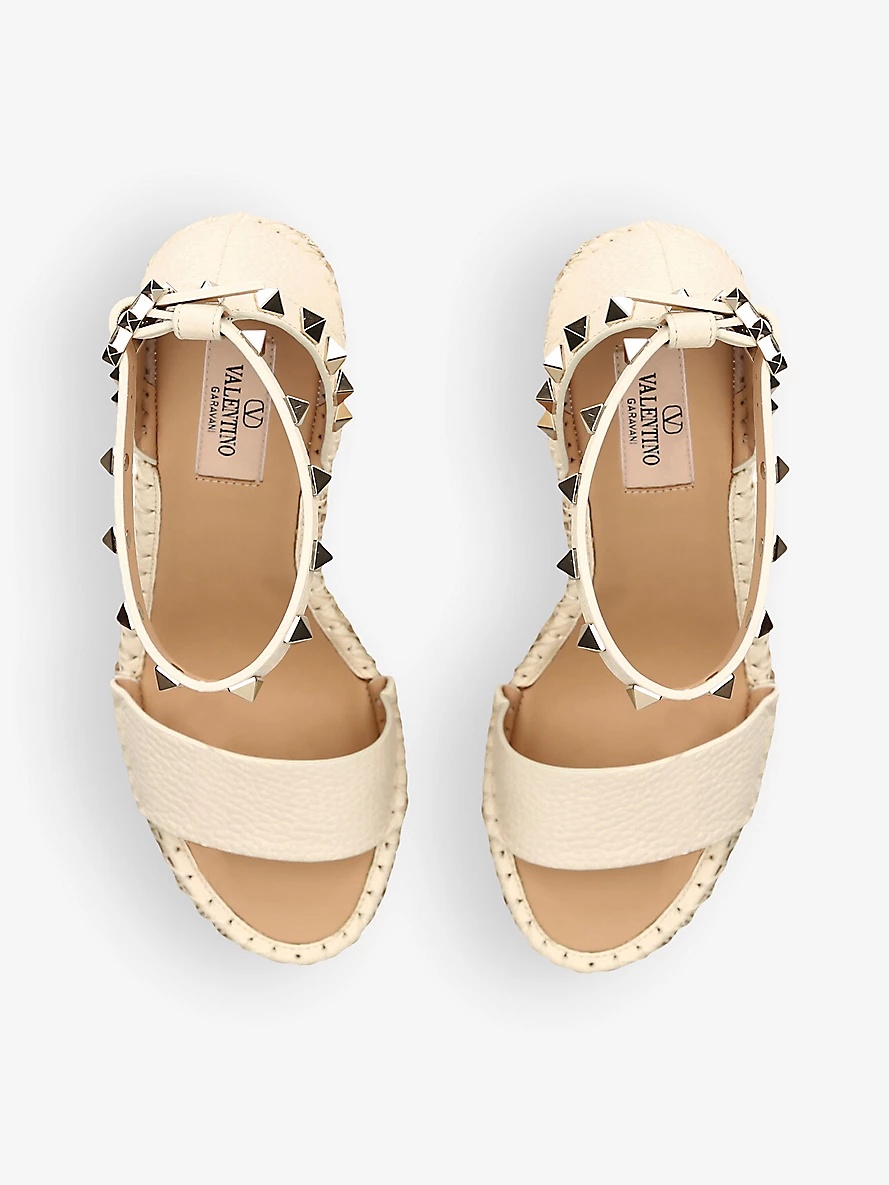 Rockstud 105 leather espadrille wedges - 2