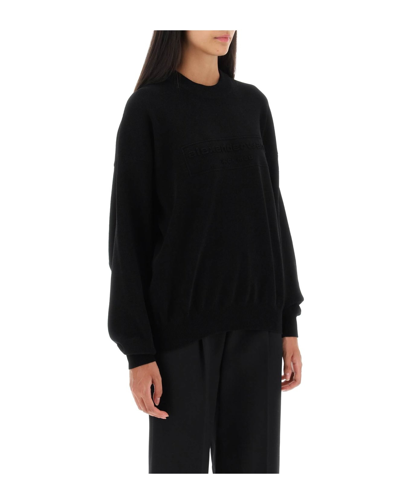 Crew-neck Sweater With Embossed Logo - 2
