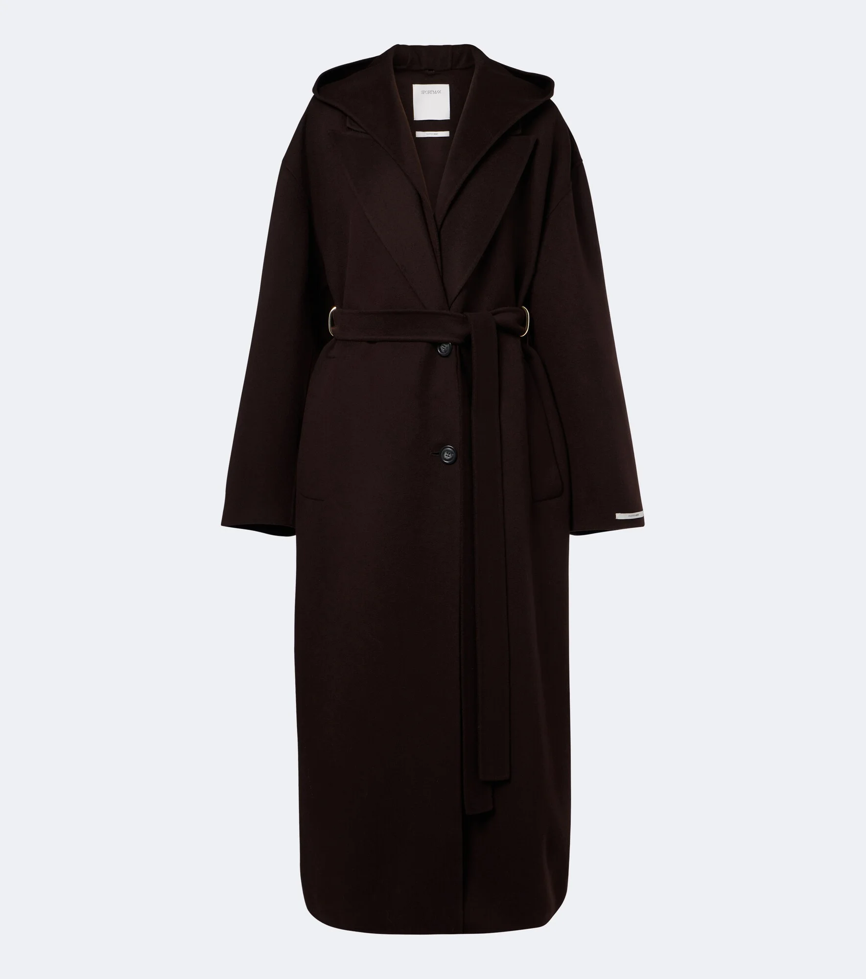 Belted virgin wool coat - 1