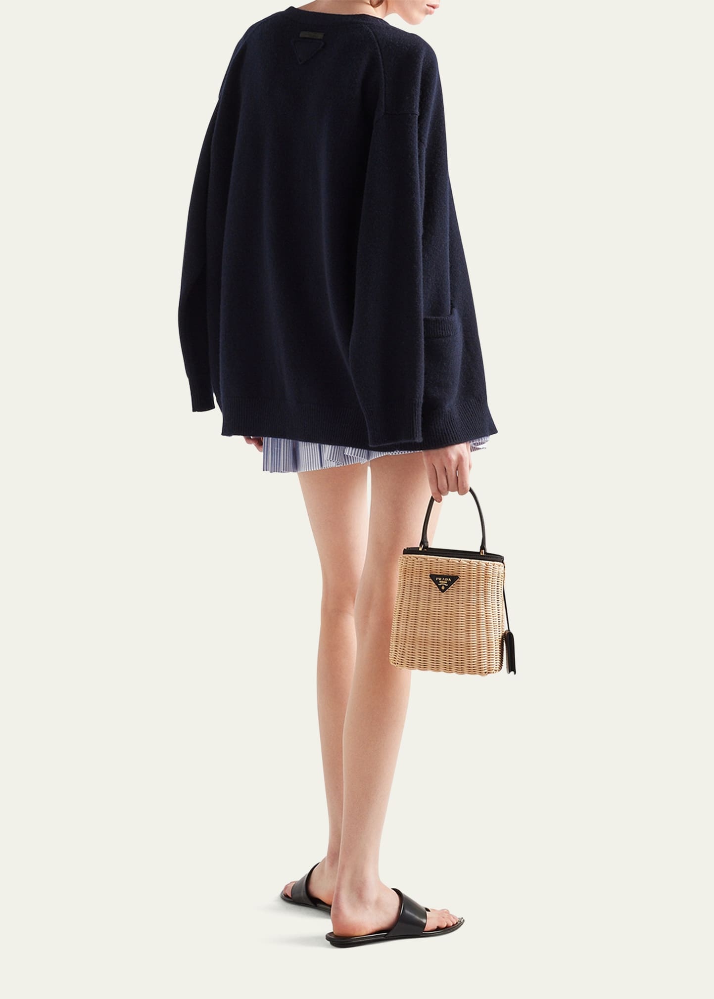 Stripe Oxford Pleated Mini Skirt - 3