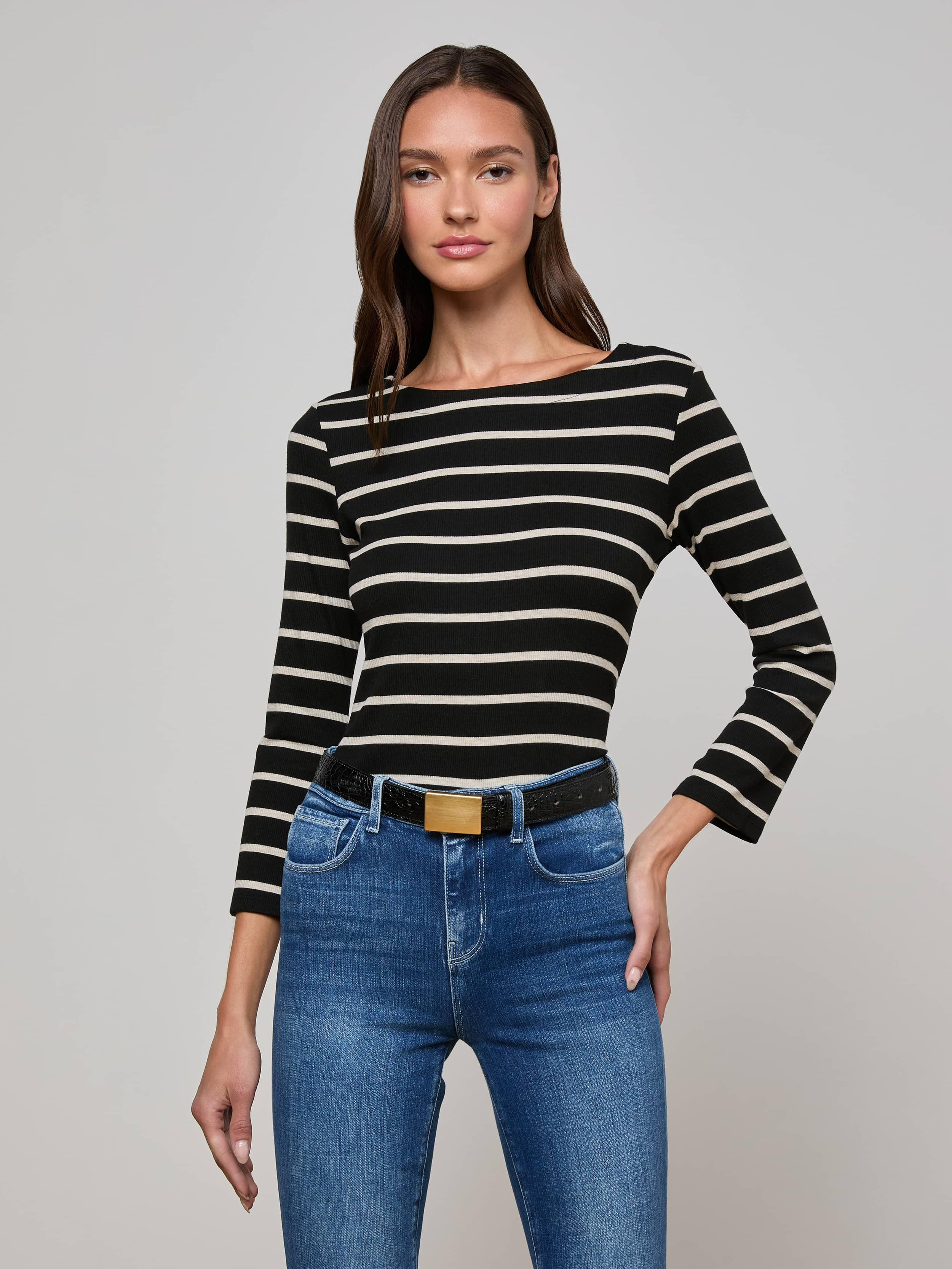 Lucille Striped Boatneck Top - 2