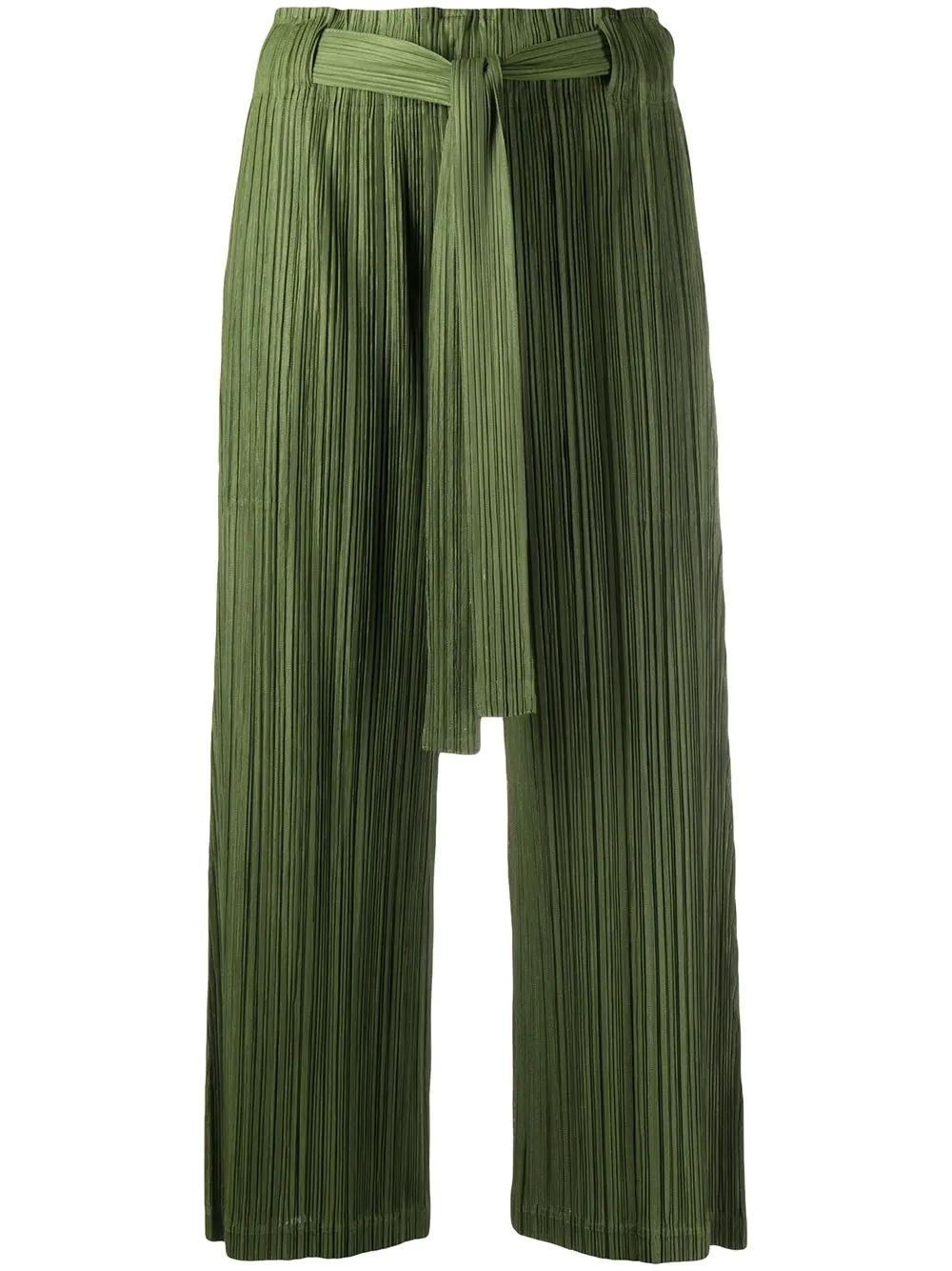 cropped pleated trousers - 1