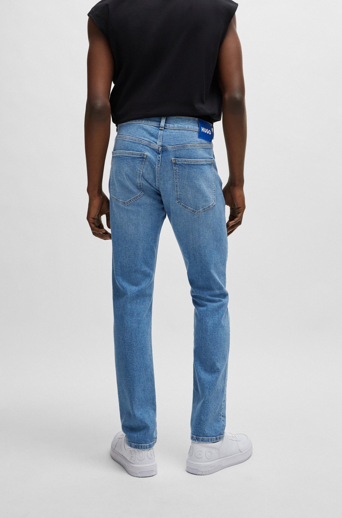EXTRA-SLIM-FIT JEANS IN BLUE STRETCH DENIM - 4