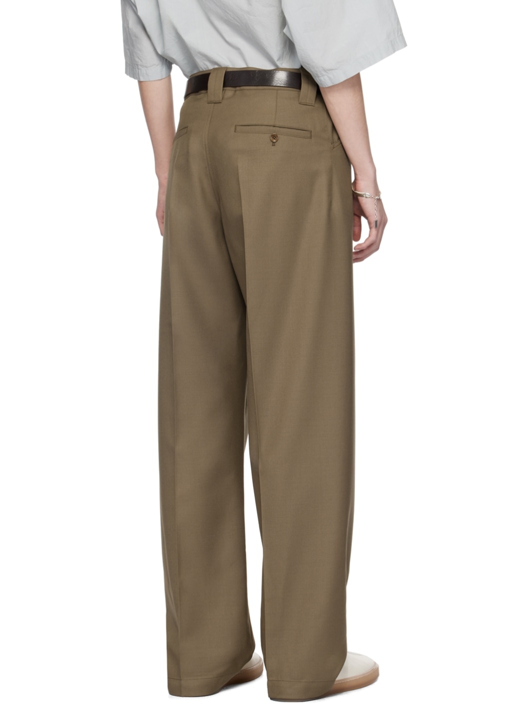 Taupe Straight Trousers - 3
