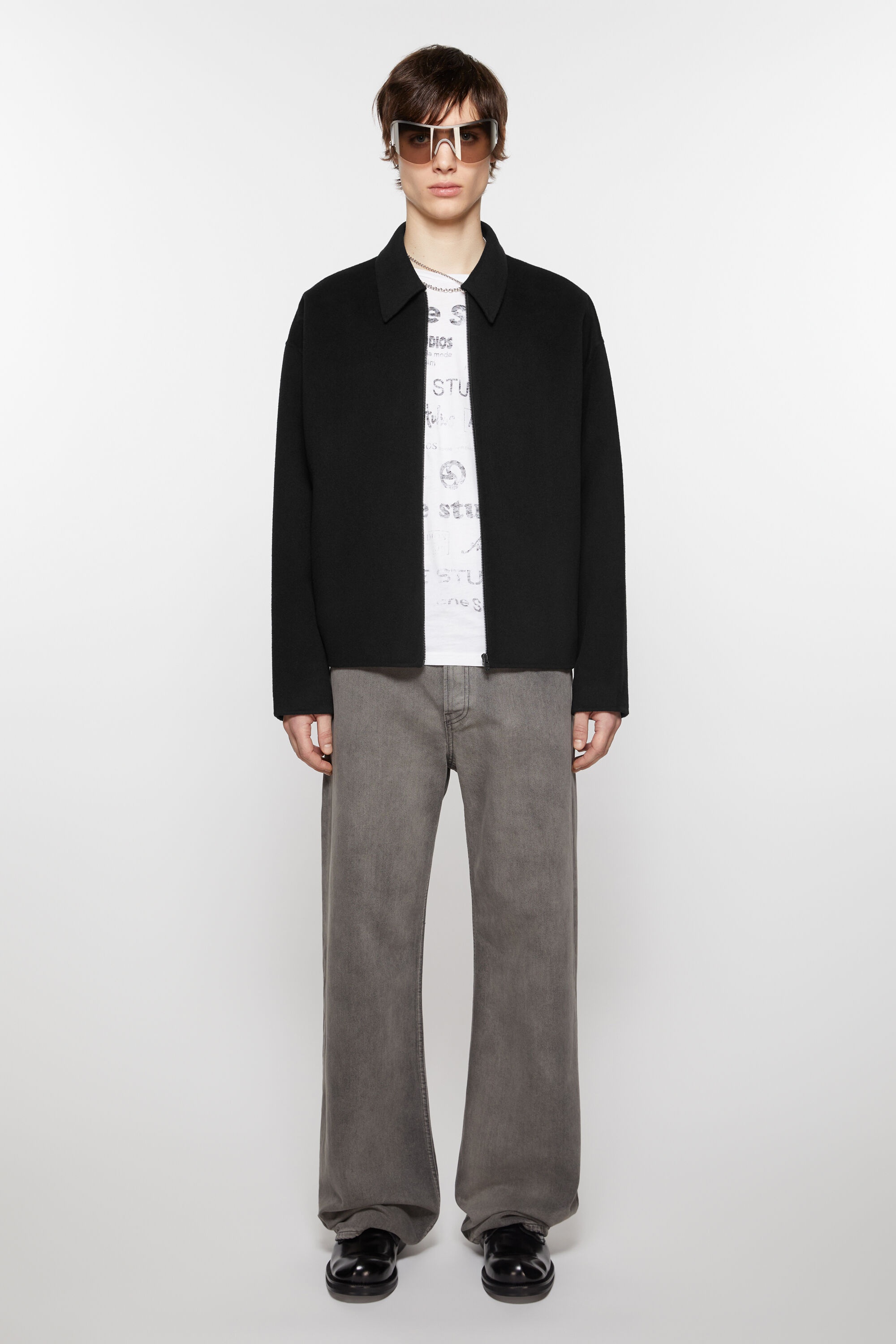 Wool zipper jacket - Black - 2