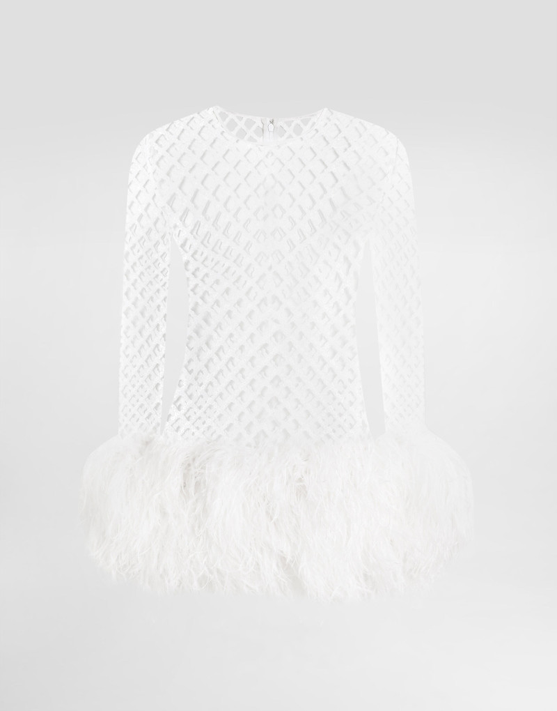 Short mesh dress with sequins 1