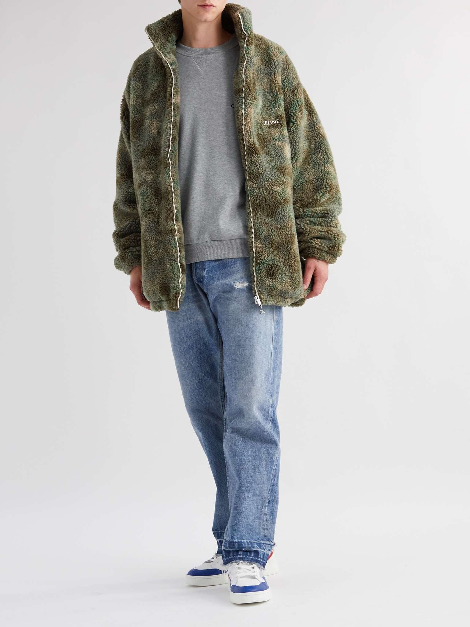 CELINE triomphe teddy jacket in velvet jersey | REVERSIBLE