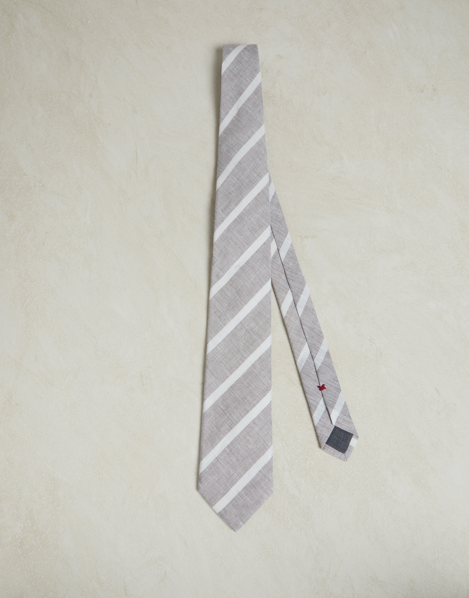 Striped linen tie - 1