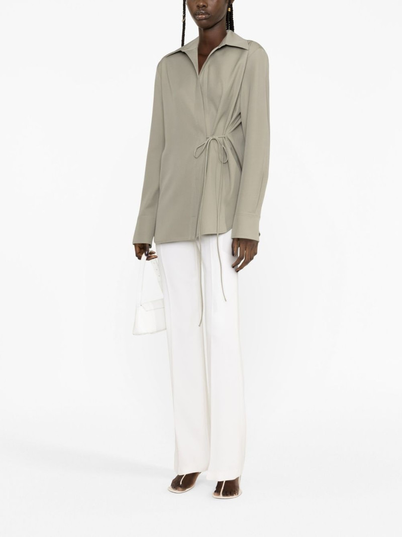 Jil Sander self-tie wool shirt outlook