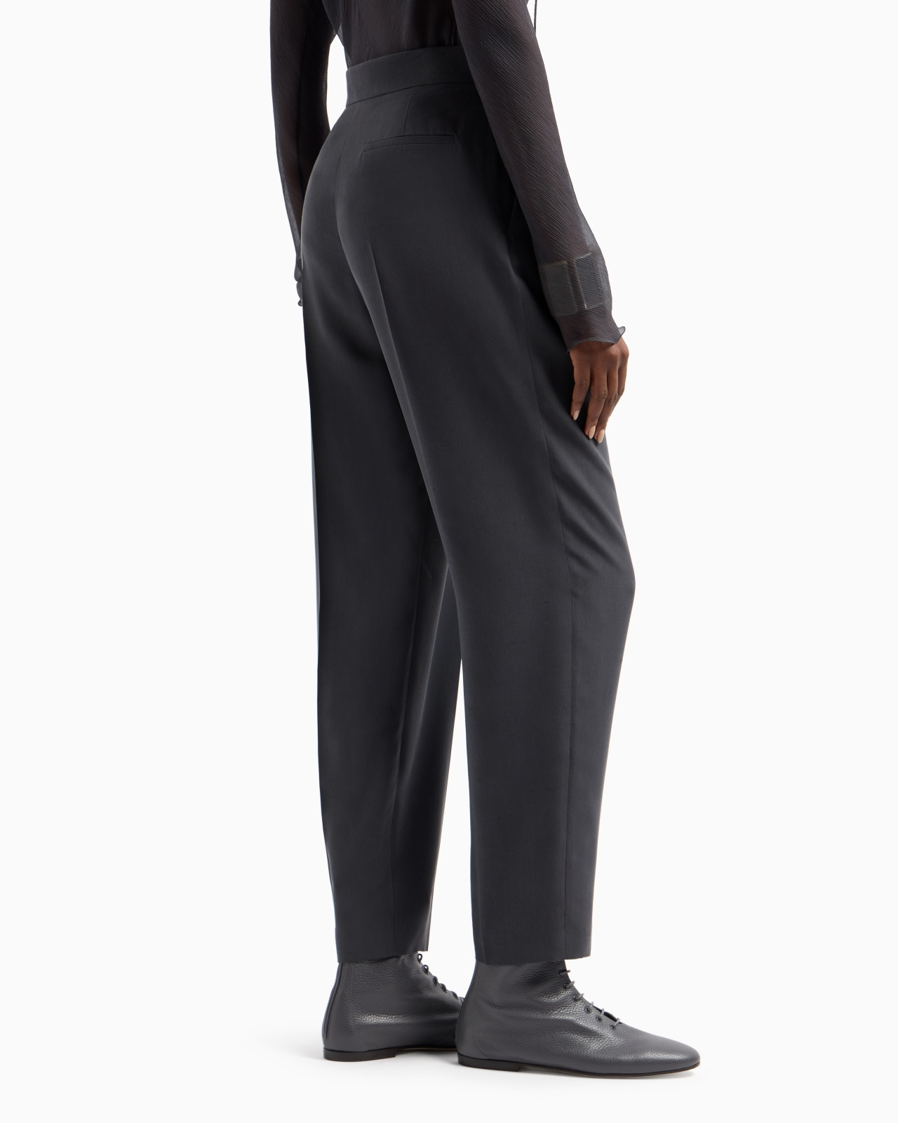 DOUBLE-PLEAT, SILK-SHANTUNG TROUSERS - 3