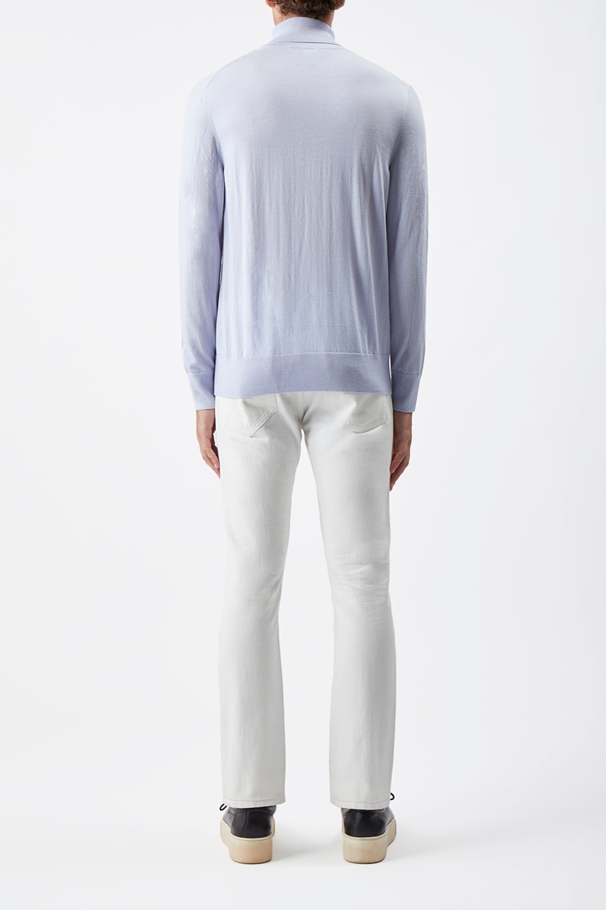 Jermaine Knit Turtleneck in Halogen Blue Merino Wool - 4