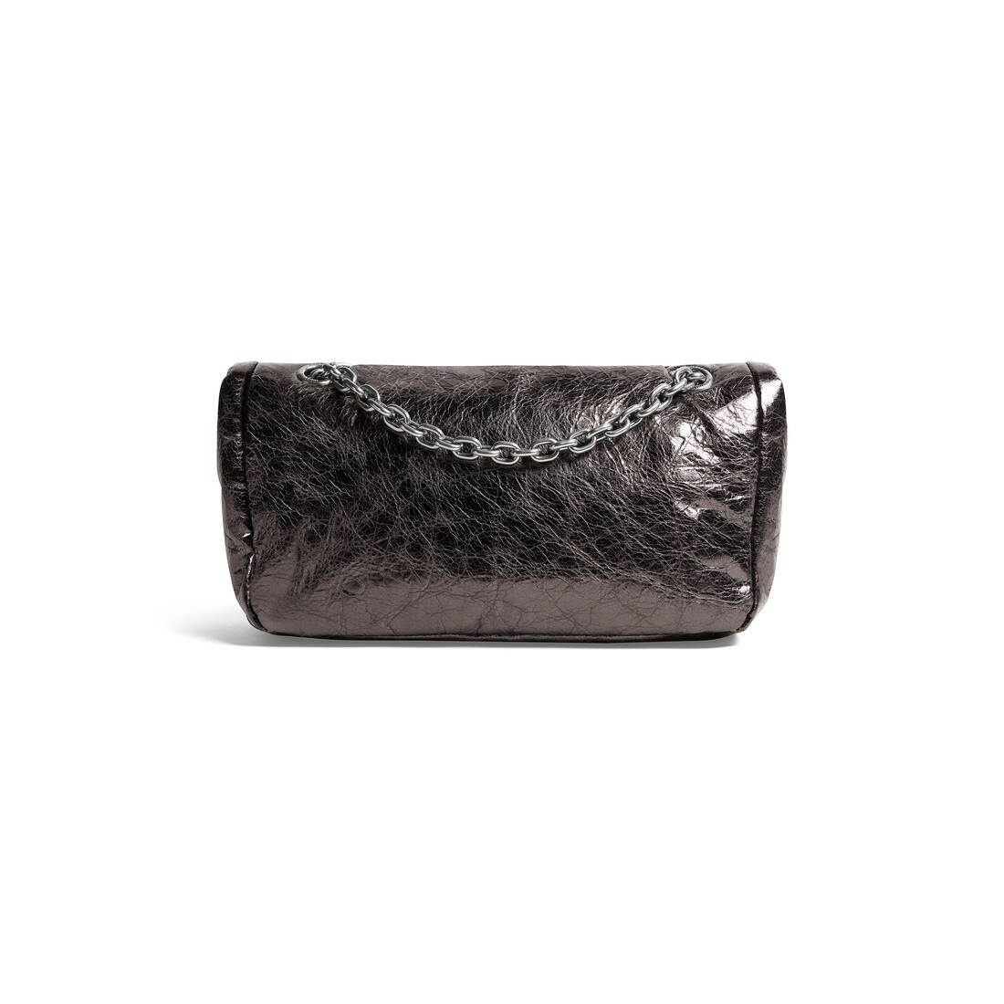 Women's Monaco Small Chain Bag Metallized in Dark Grey - 6