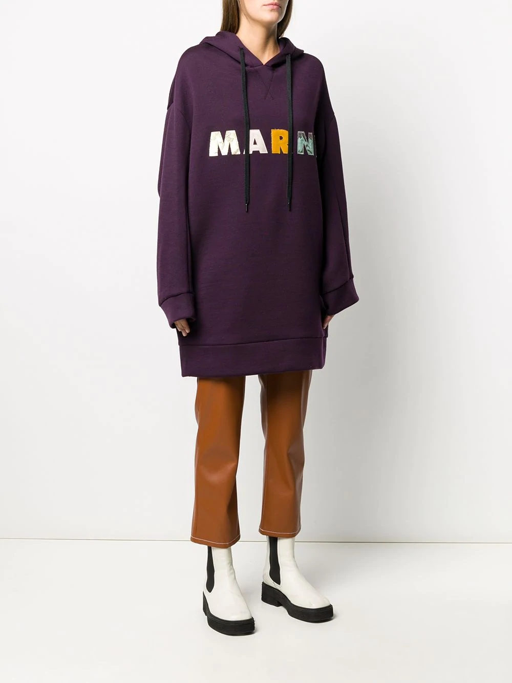 logo patch jumper dress - 3