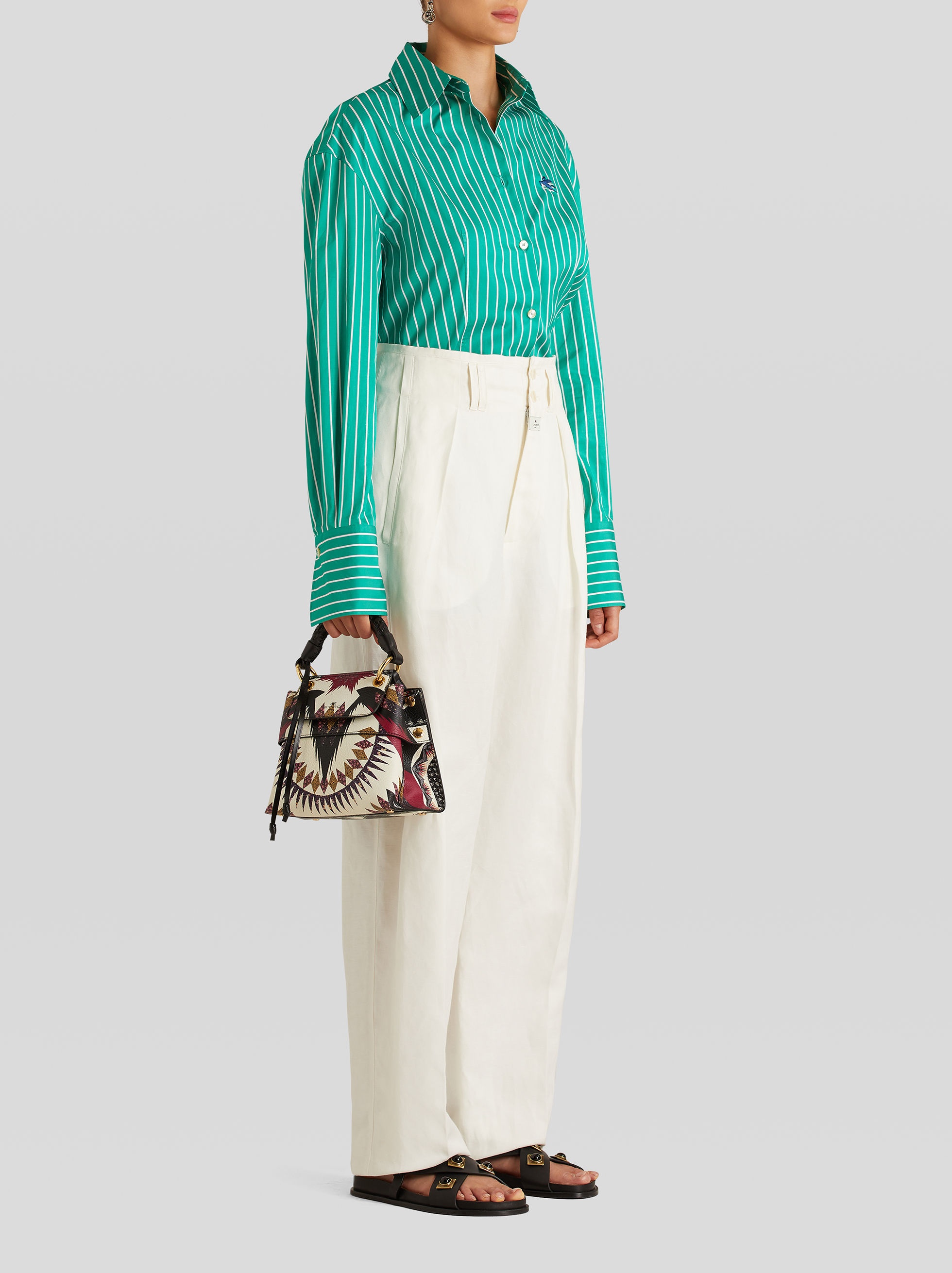 GEOMETRIC PRINT LEATHER HANDBAG - 2