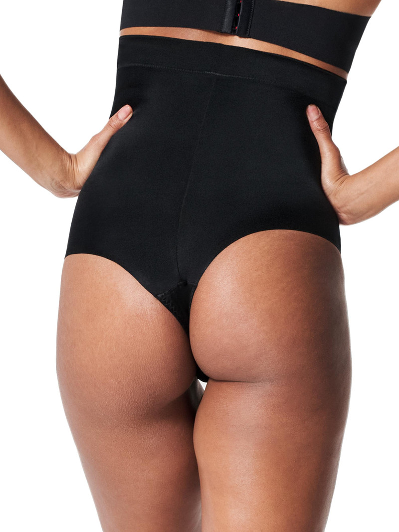 Women's Suit Your Fancy High-Rise Shaping Thong - Very Black 3