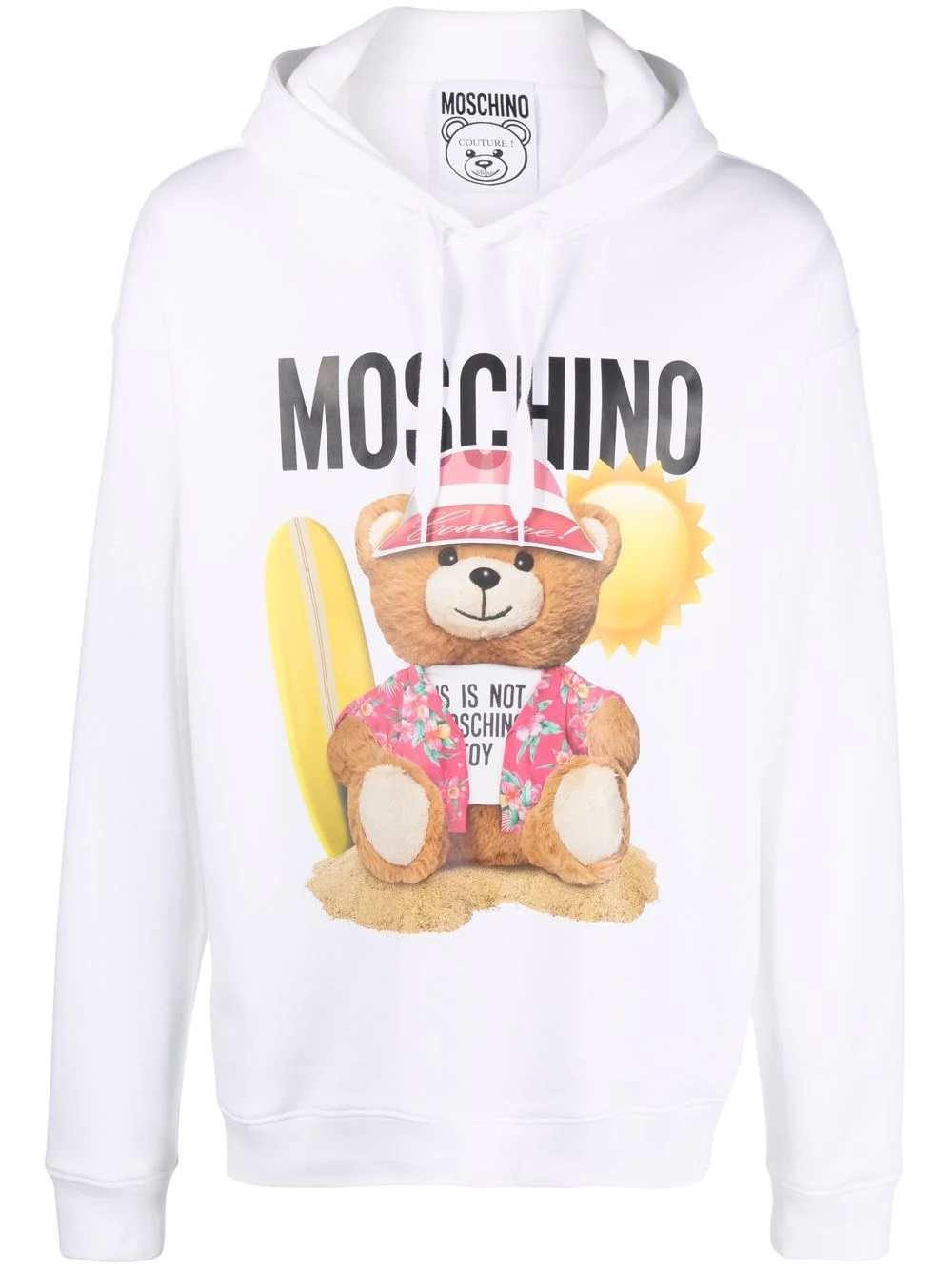 Teddy Bear motif cotton hoodie - 1