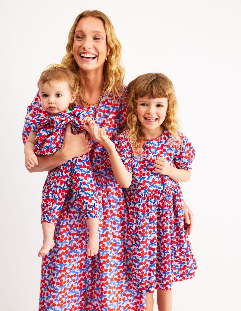 Lillian Cotton Midi Dress-Chalk Pink, Cherry Cascade 7