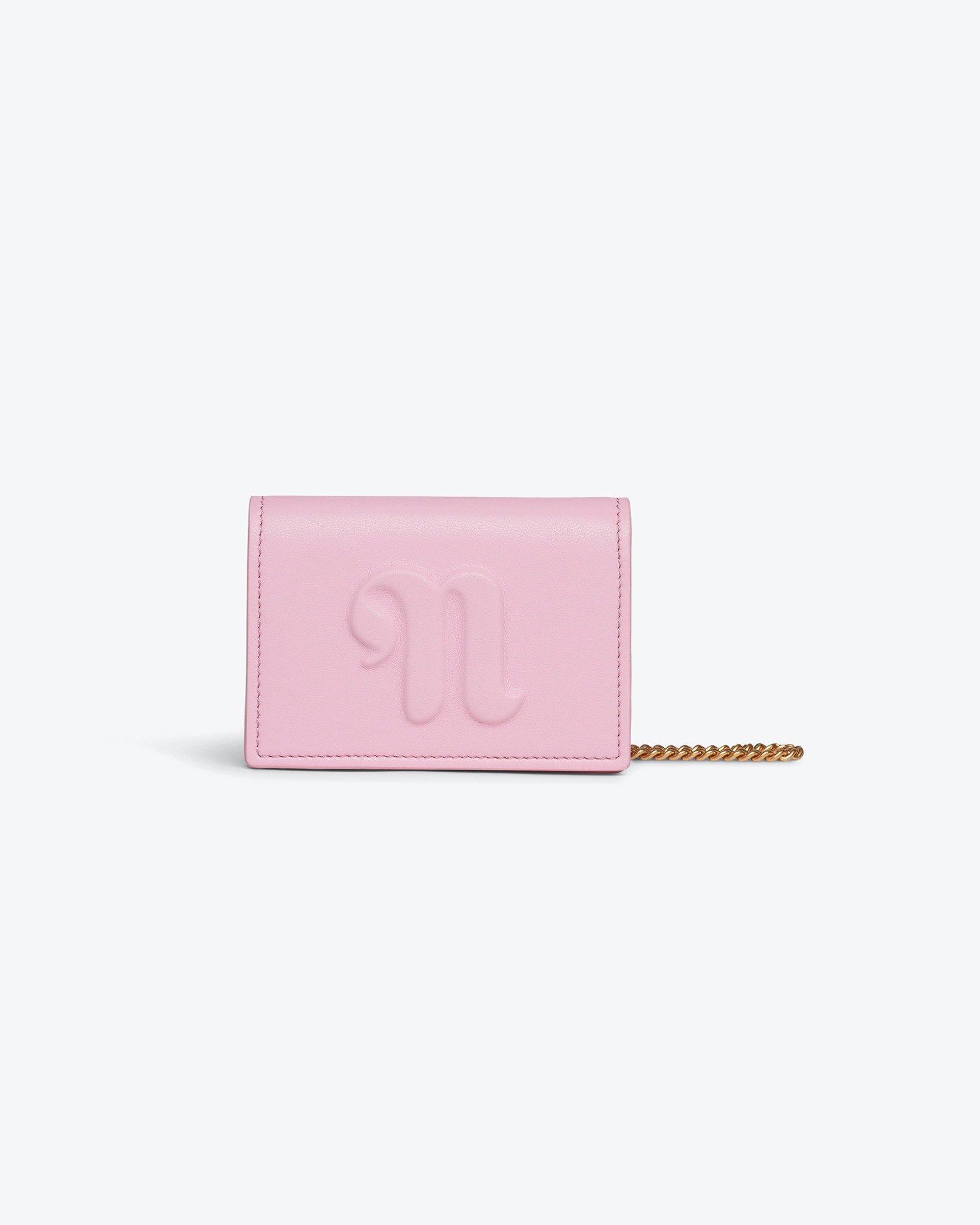 THE CONCERTINA MINI - Alt-nappa chain-trimmed cardholder - Pink - 1