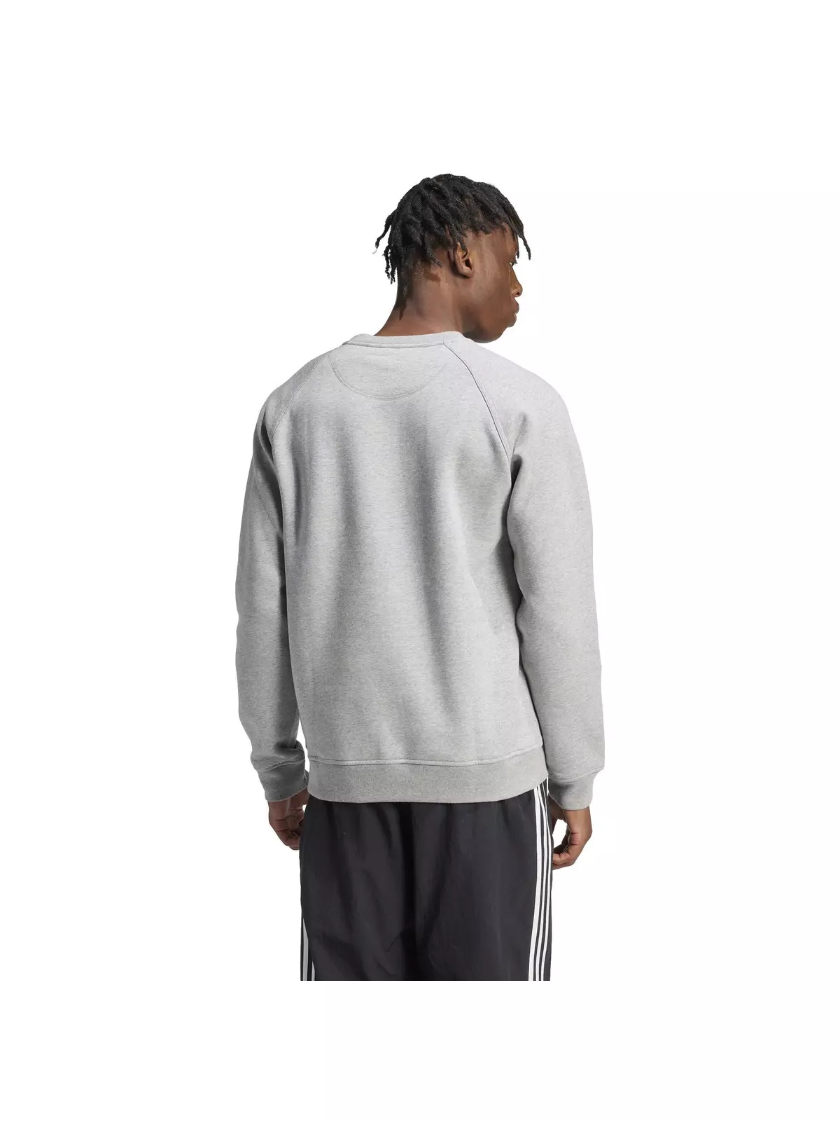 Originals Men's Trefoil Essentials Lifestyle Crew Sweatshirt -Grey - 2