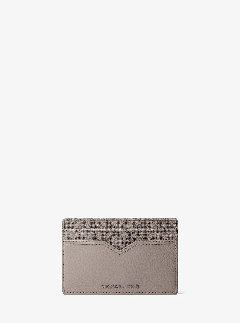Hudson Pebbled Leather and Signature Logo Money Clip Card Case - 1