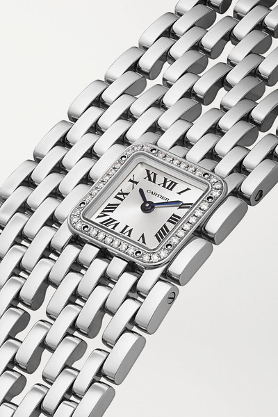 Cartier Panthère de Cartier Manchette 22mm rhodium-finish 18-karat white gold and diamond watch outlook