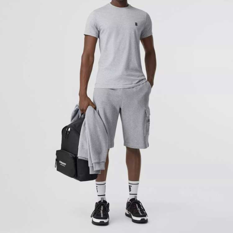 Burberry Men's Monogram Motif Specific Logo Cotton Short Sleeve Grey 80140231 - 7