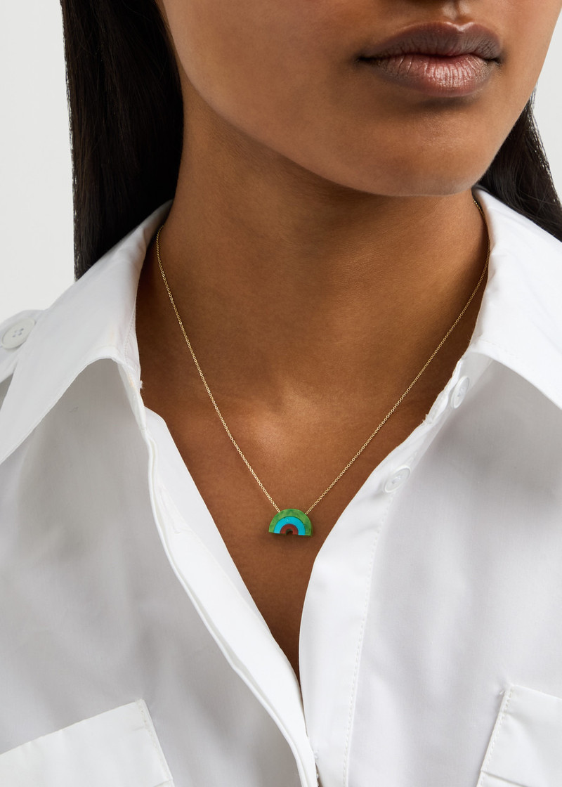 ALIITA Aliita Arcoiris Turquoise 9kt Gold Rainbow Necklace outlook