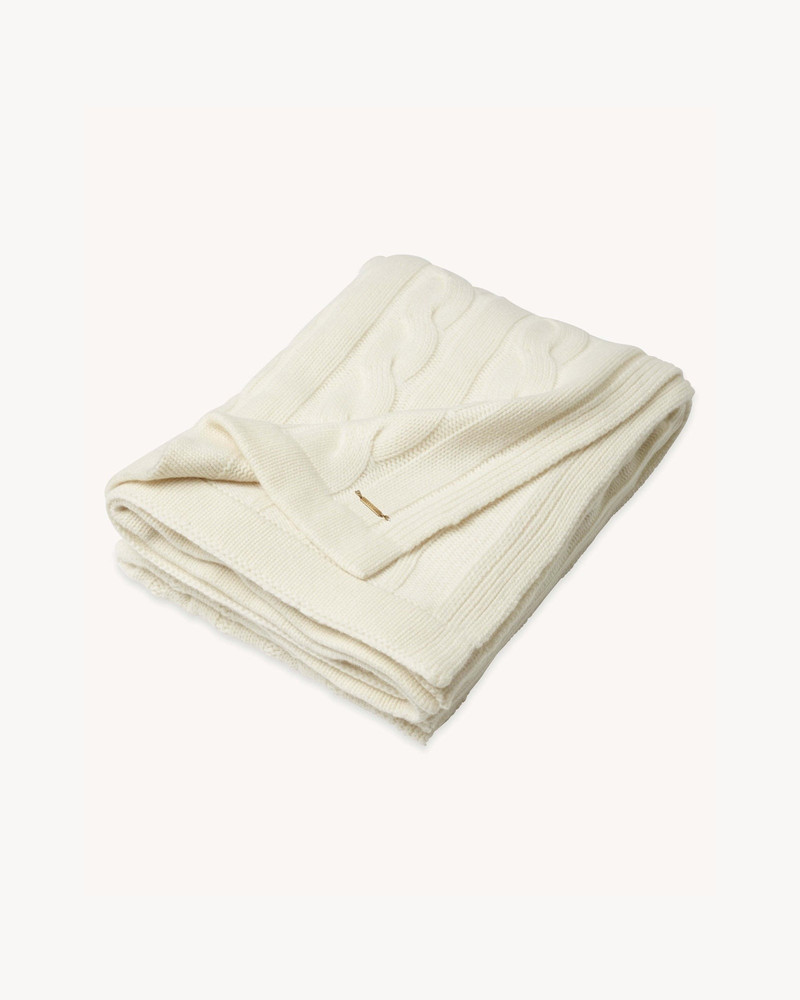 NILI LOTAN CABLE STITCH THROW outlook