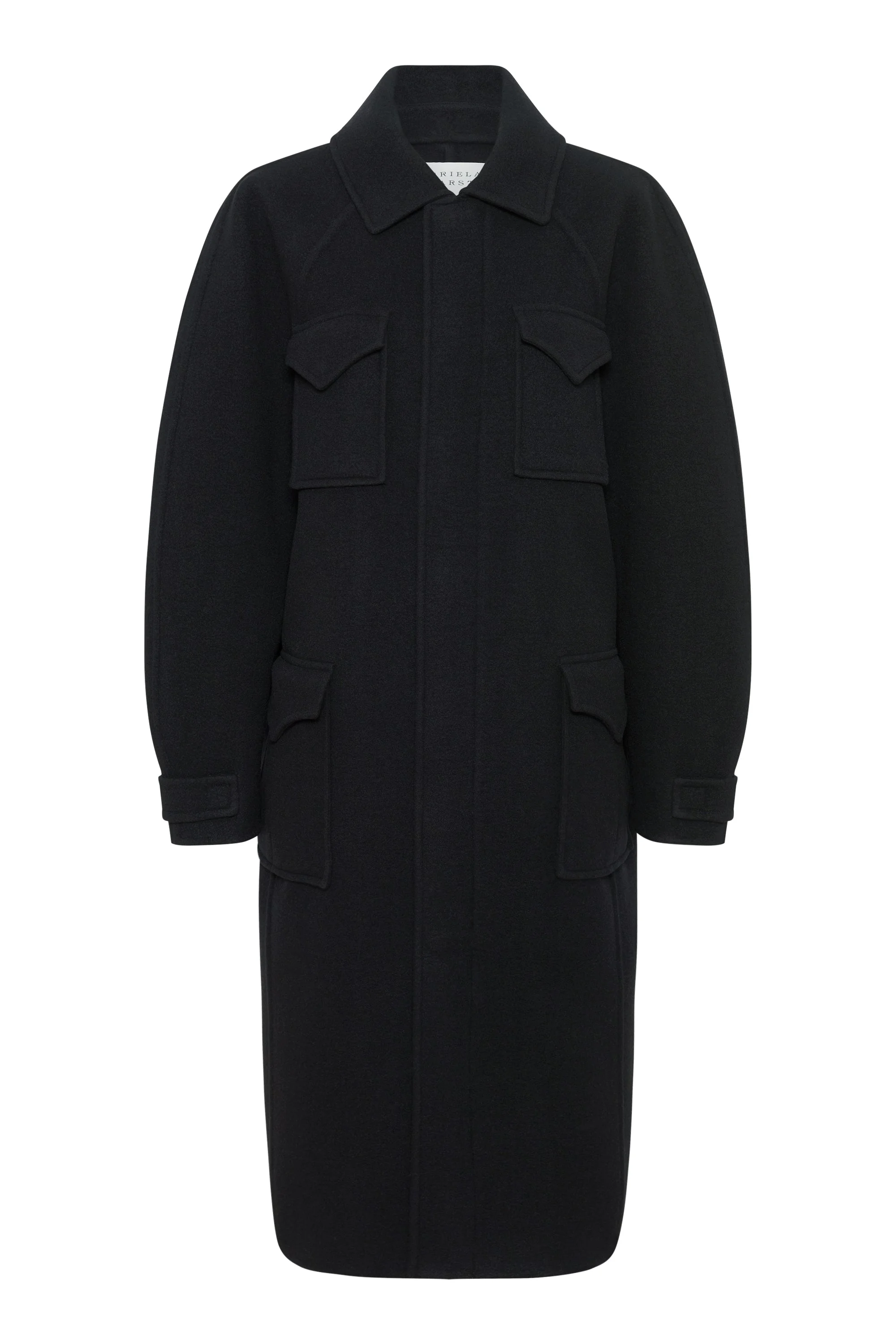 Arbor Cocoon Coat in Black Cashmere Felt - 1