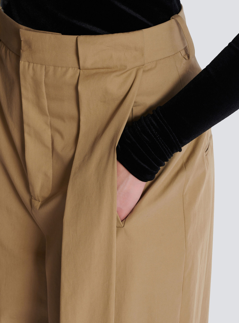 Pleated cotton trousers 7