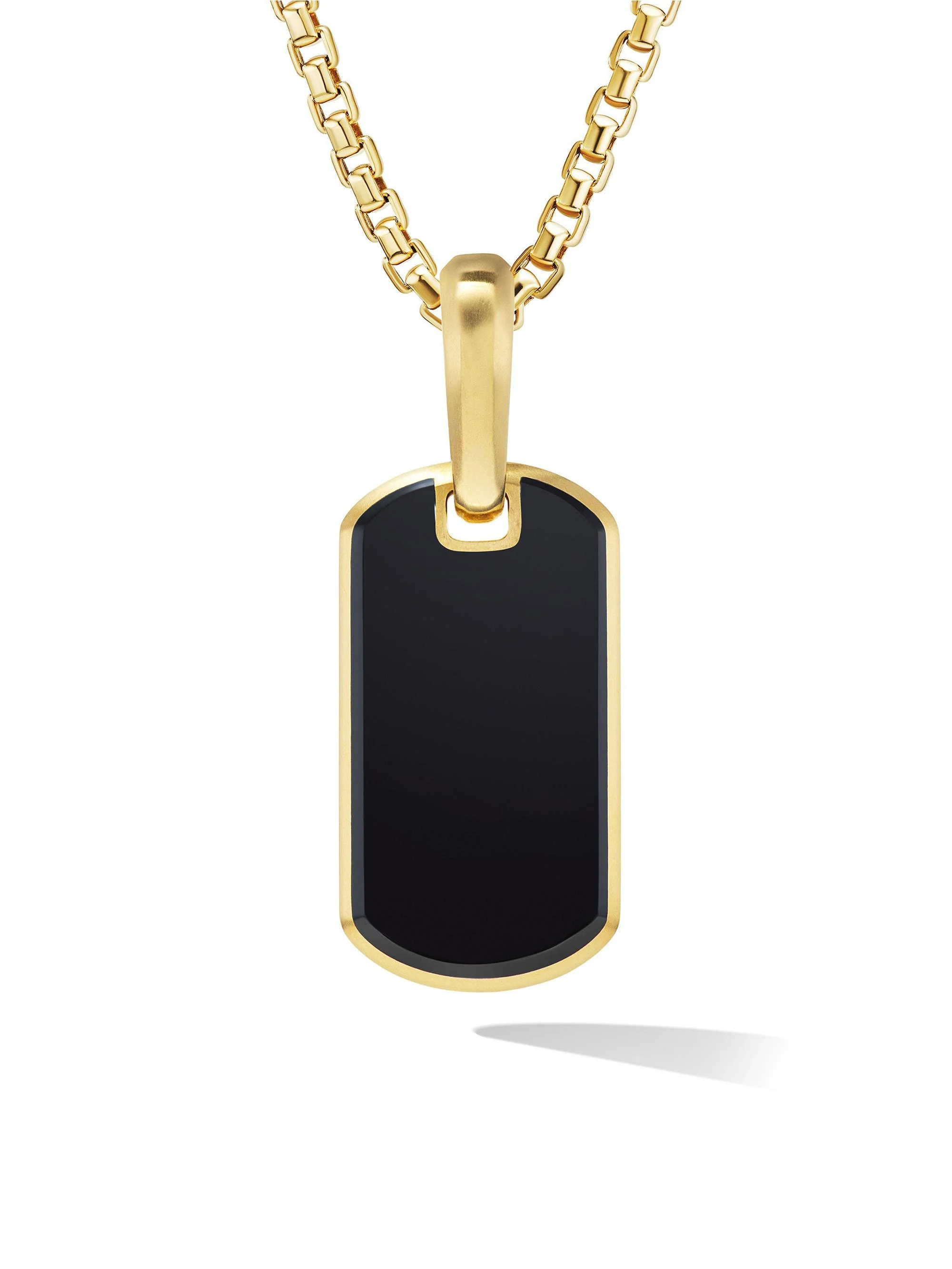 Men's Chevron Tag in 18K Yellow Gold - Black Onyx - 1