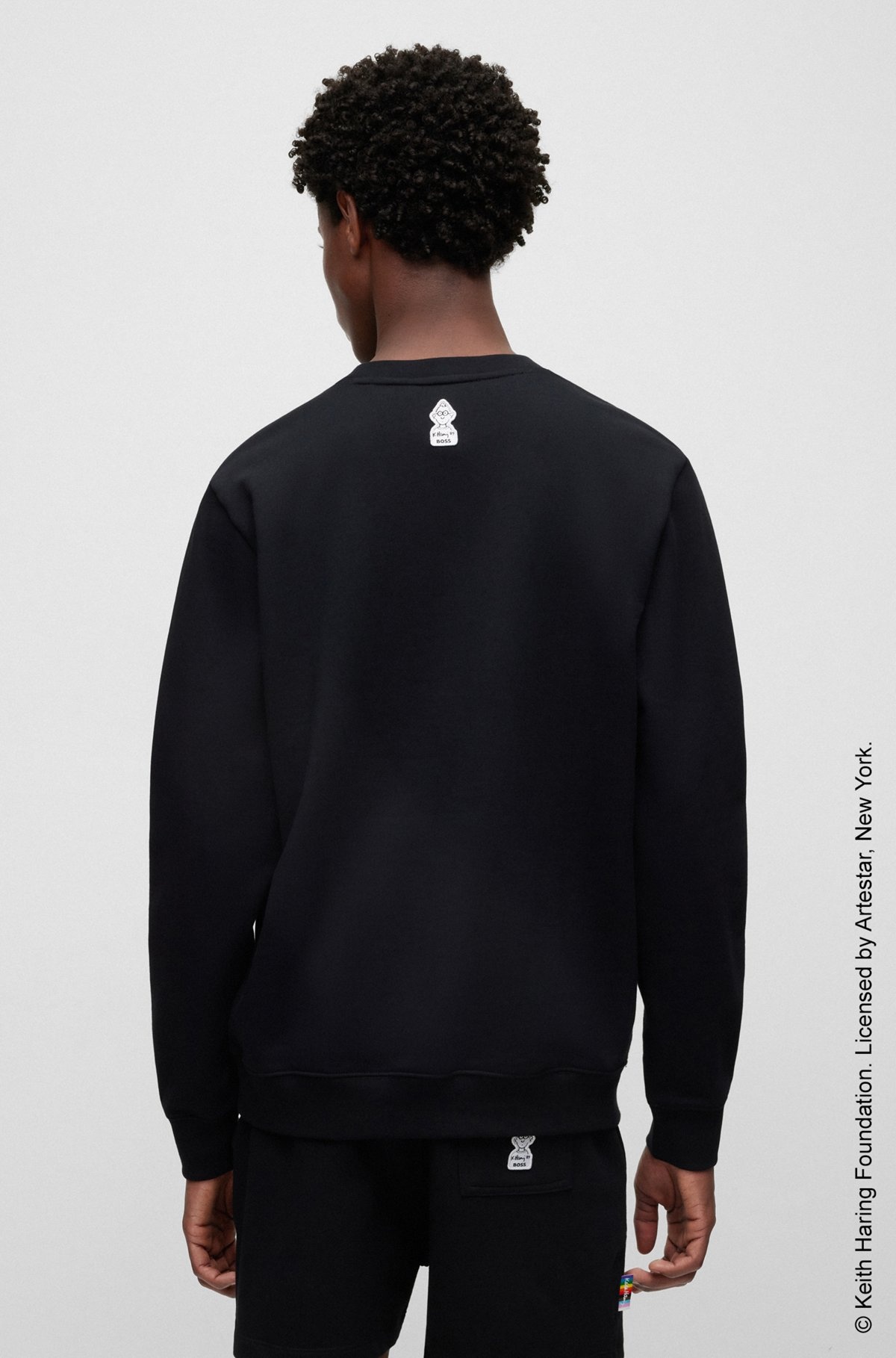 BOSS X KEITH HARING GENDER-NEUTRAL COTTON-BLEND SWEATSHIRT WITH SPECIAL ARTWORK - 6