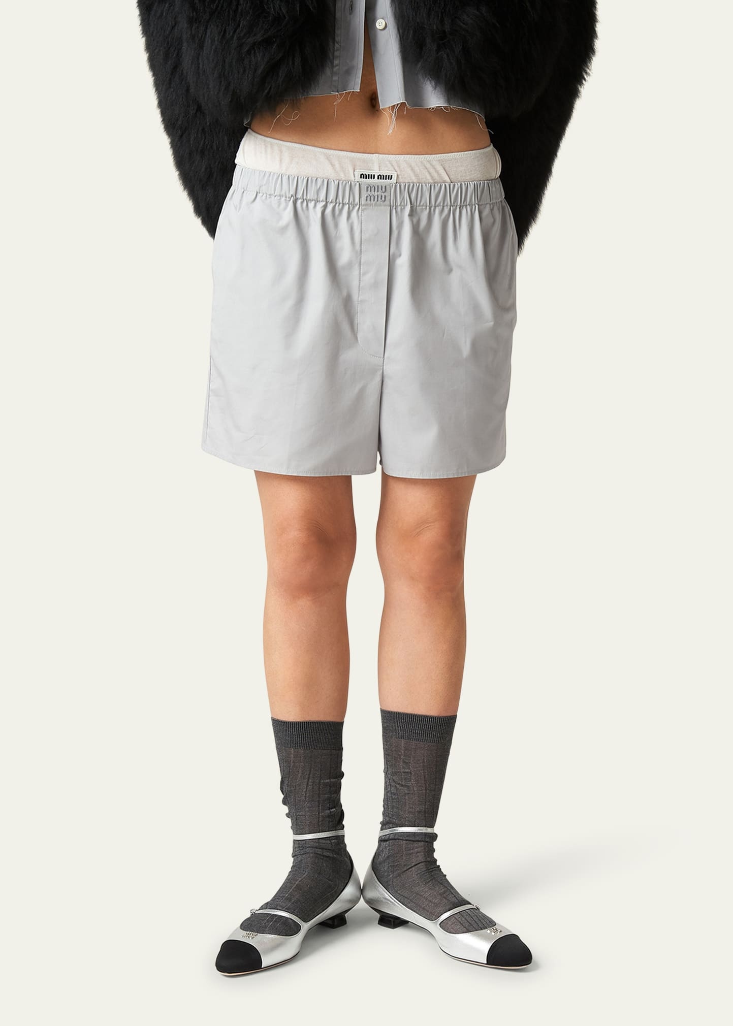 Elasticized Poplin Shorts - 4