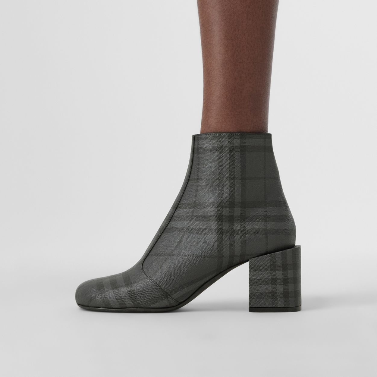 Vintage Check Block-heel Ankle Boots - 3