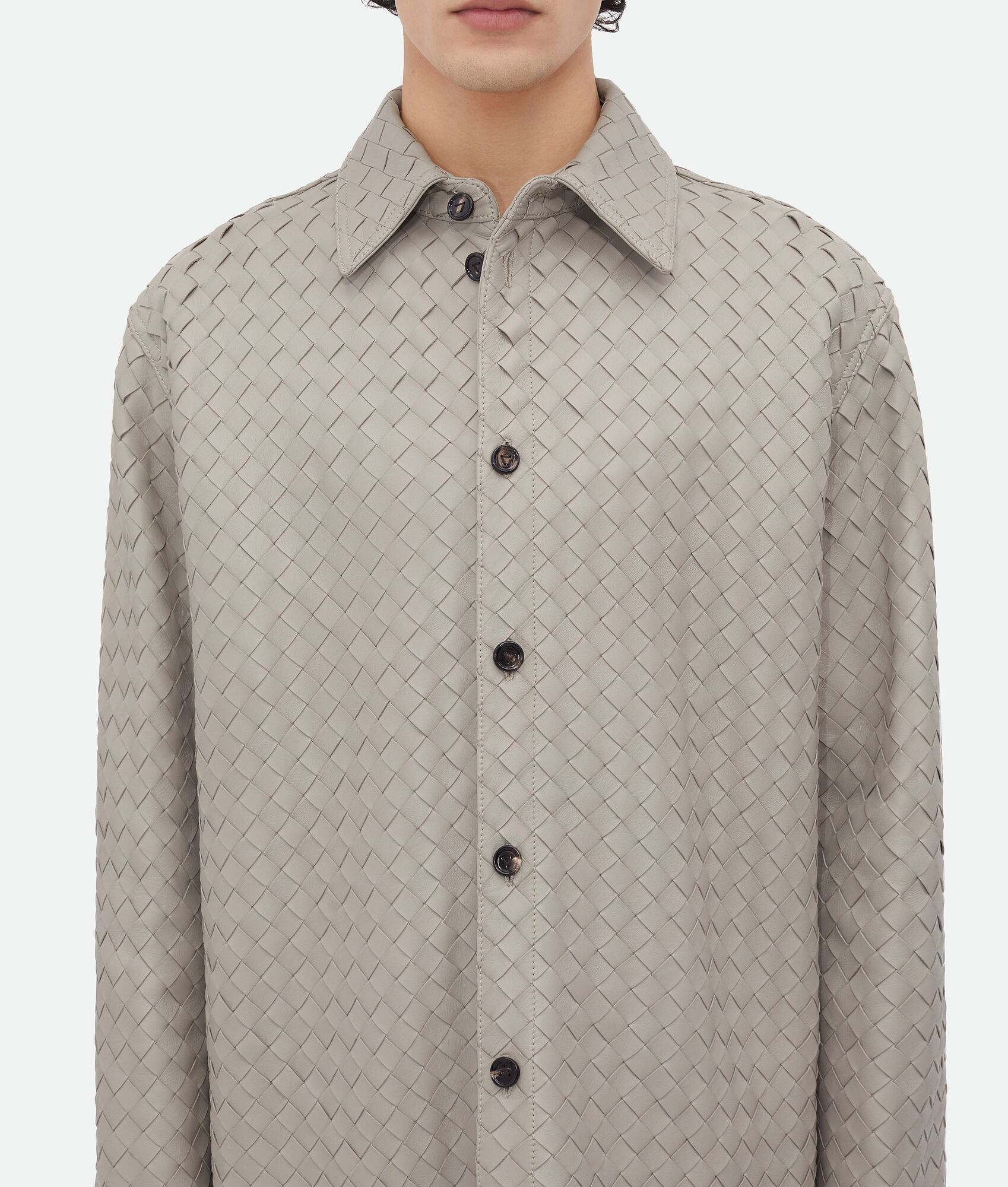 Intrecciato Relaxed Leather Shirt - 4